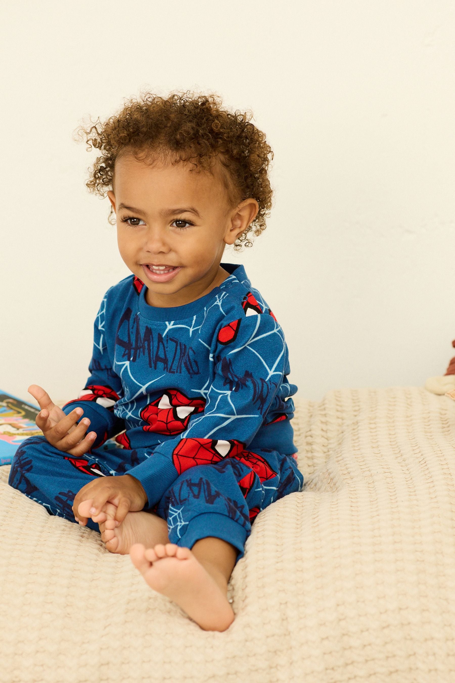 Blue Spider-Man Soft Touch Fleece Pyjamas (12mths-10yrs)