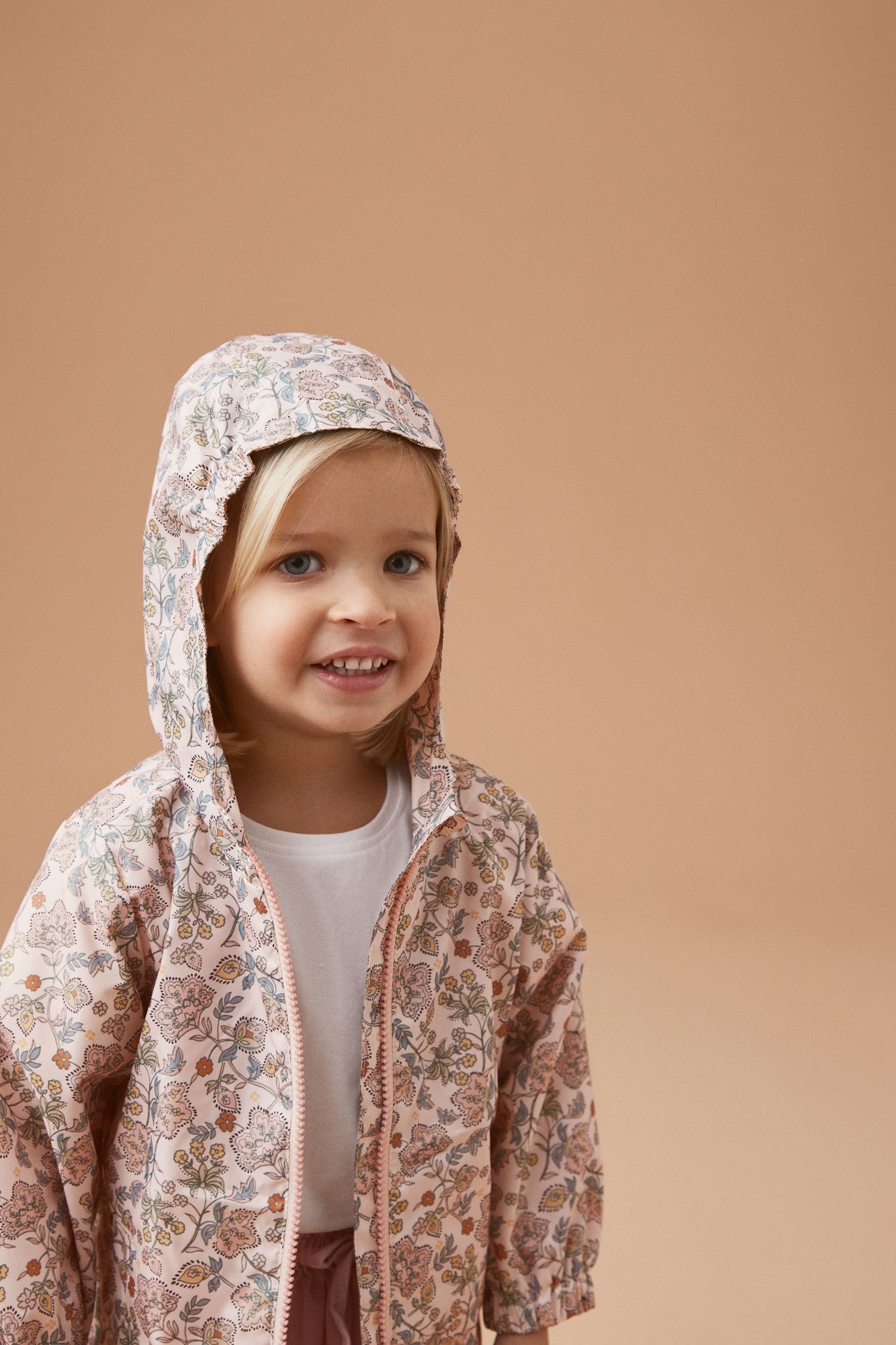 Pink Ditsy Shower Resistant Printed Cagoule (3mths-7yrs)