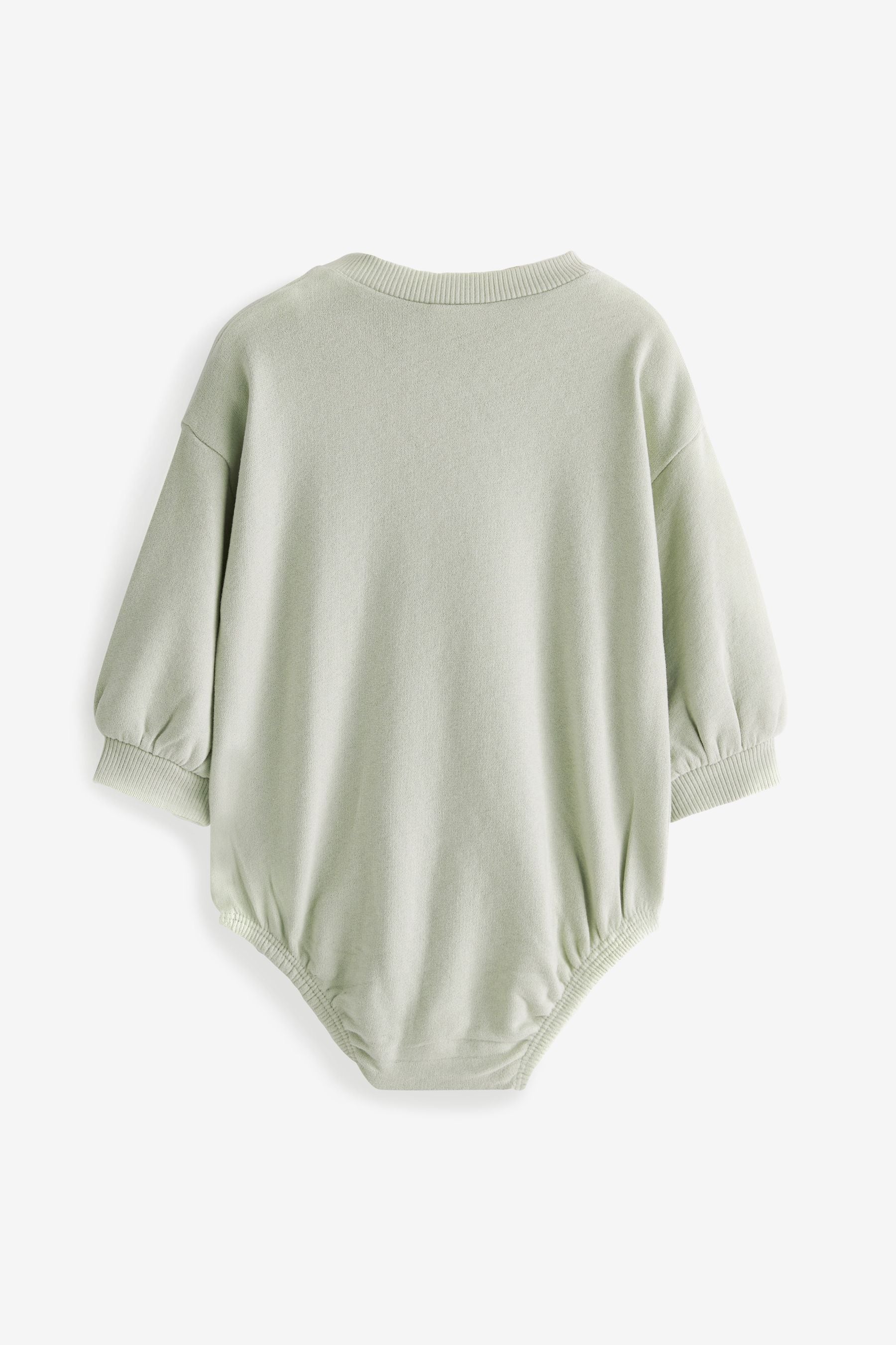 Mint Green Cosy Sweat Jersey Bubble Bum Baby Romper