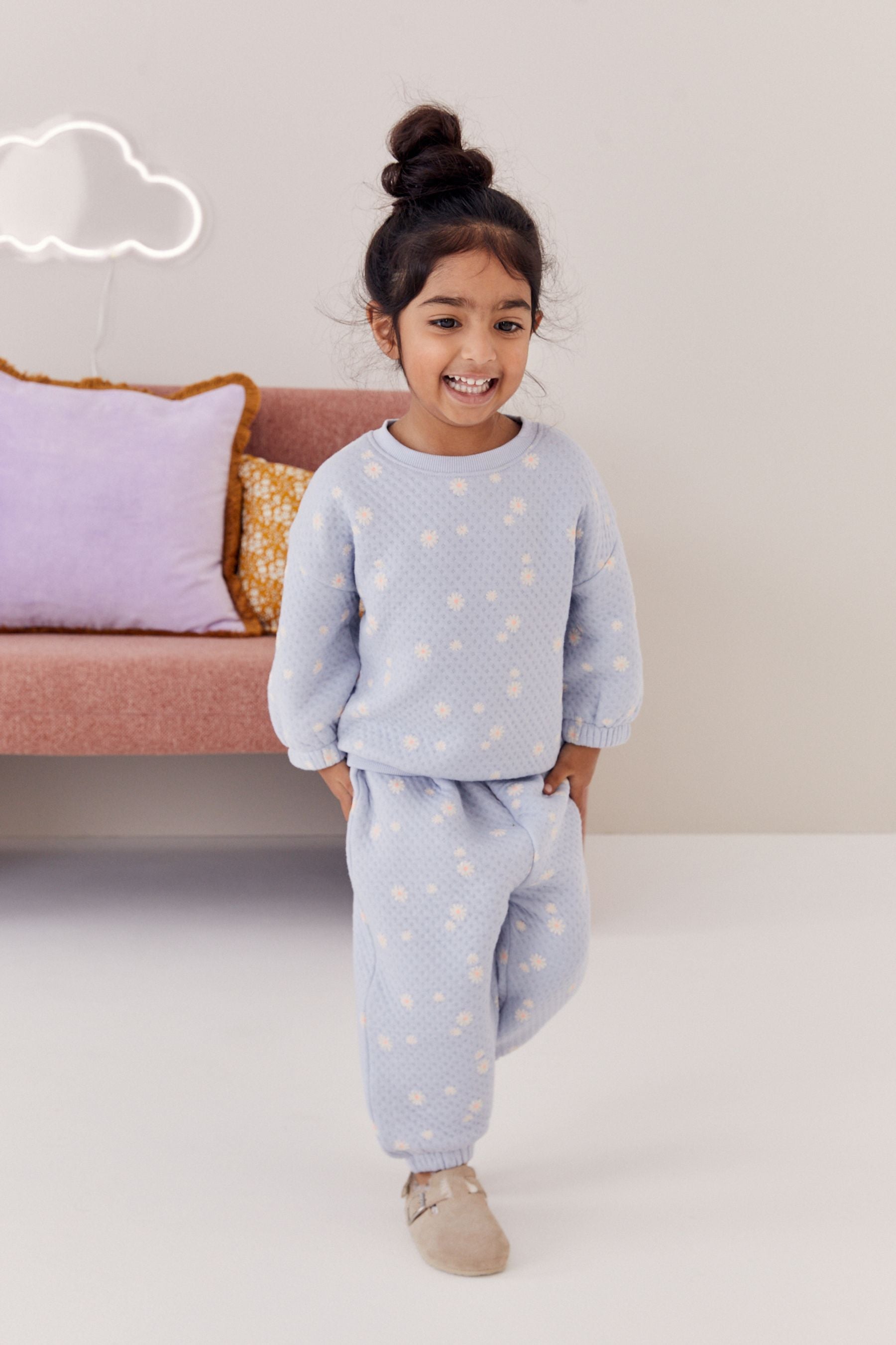 Blue Floral Quilted Pyjamas (9mths-16yrs)