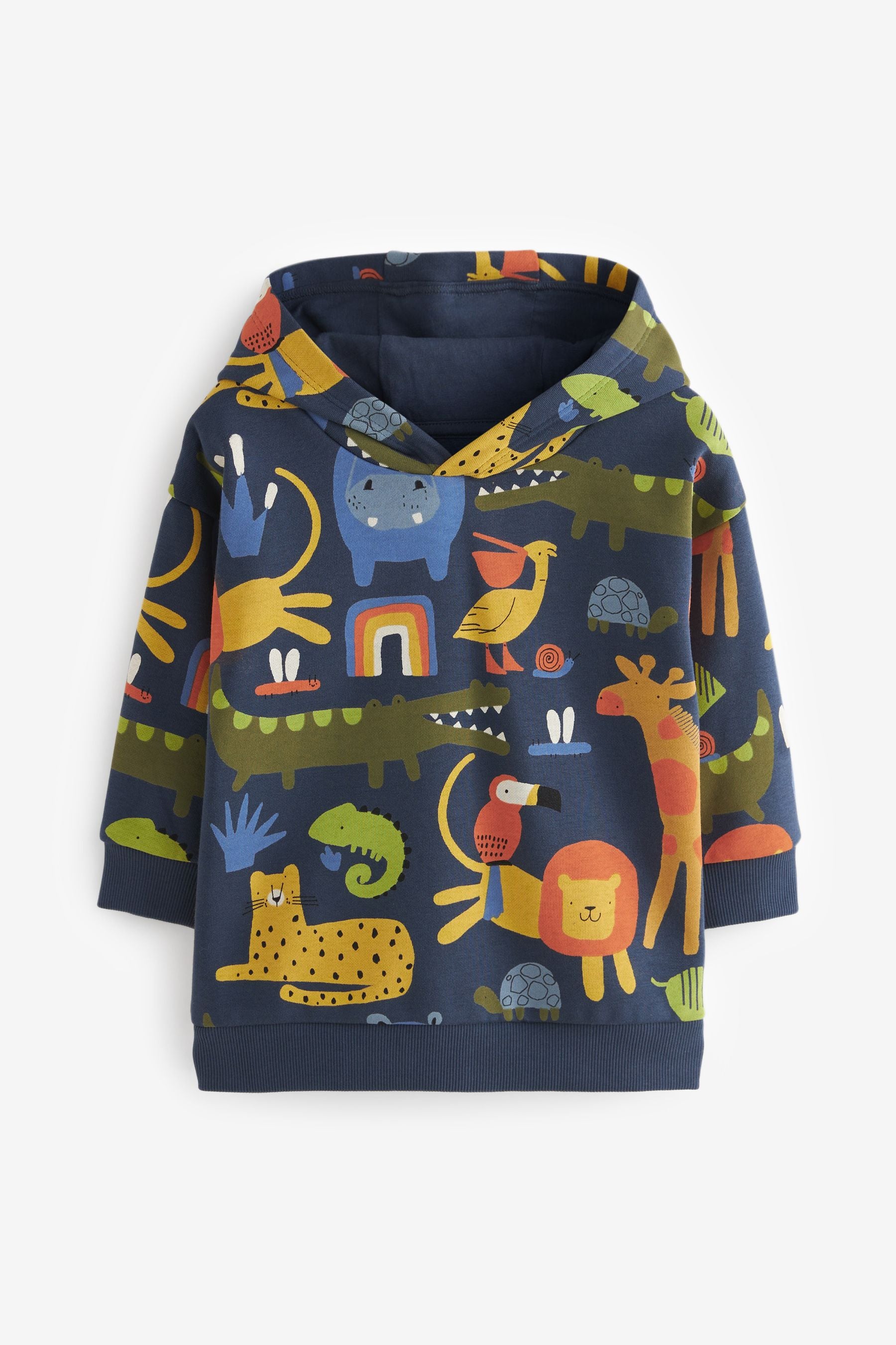 Multi Rainbow All Over Printed Jersey Hoodie (3mths-7yrs)