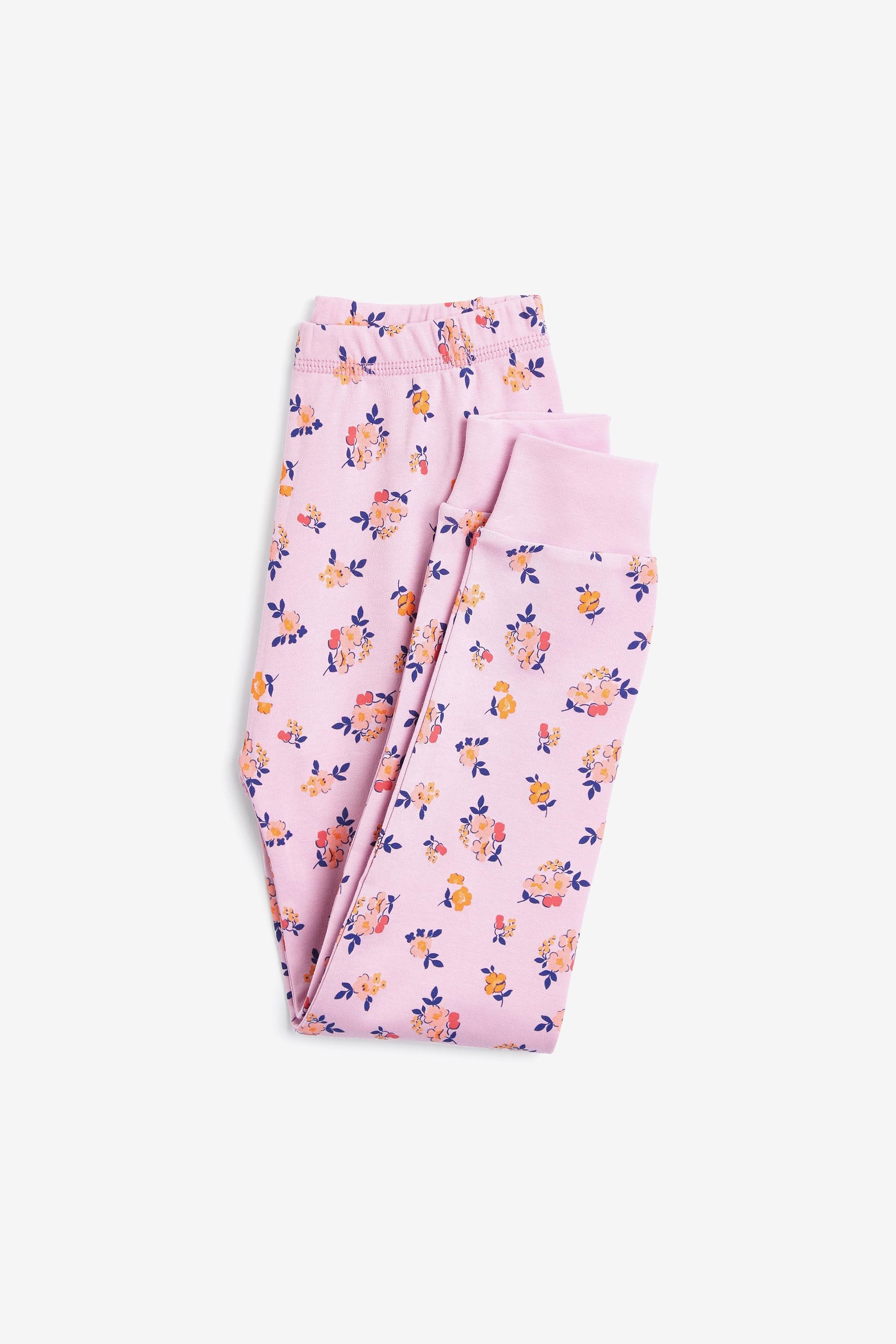 Navy/Pink Floral Snuggle Pyjamas 3 Pack (9mths-8yrs)