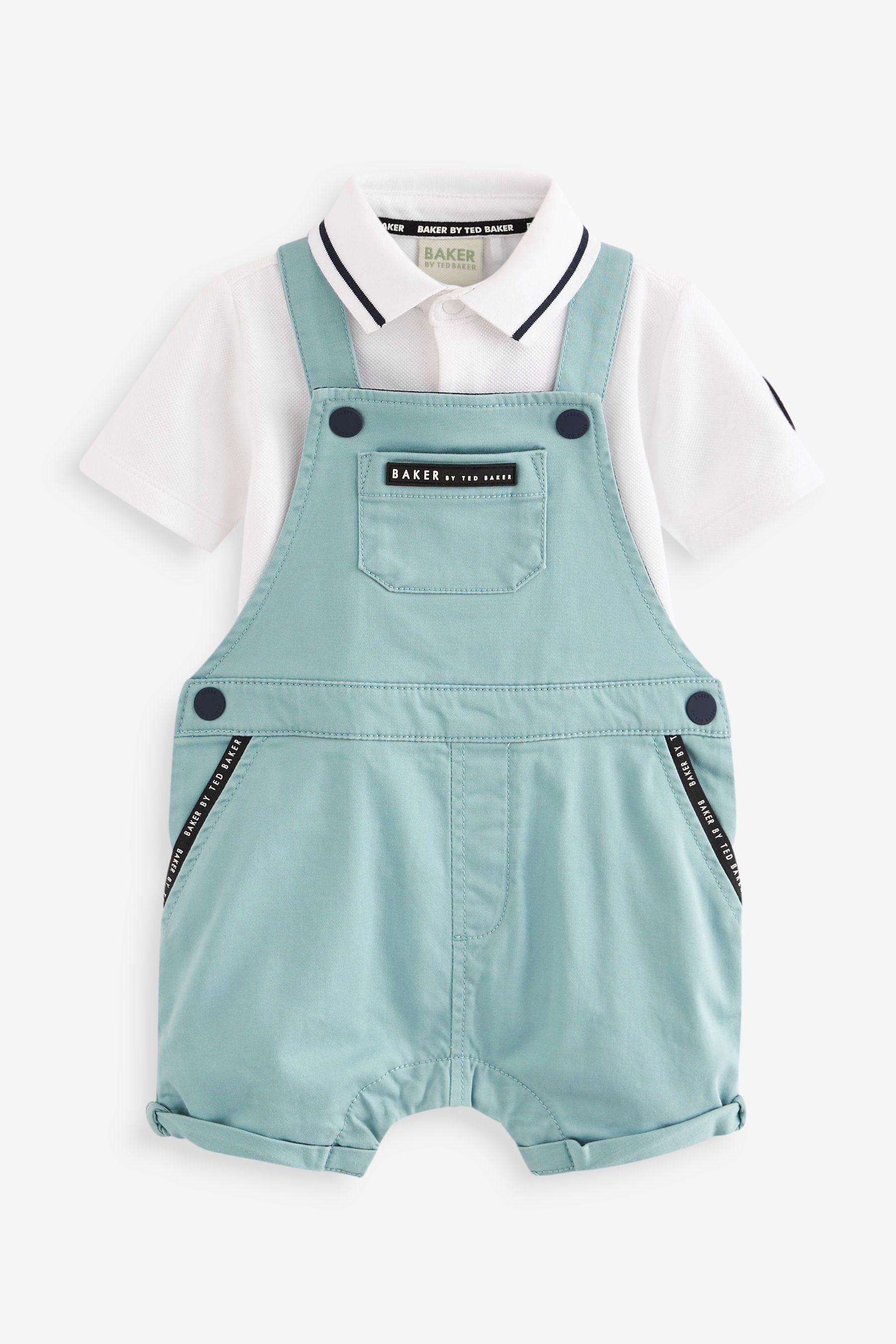 Blue Baker by Ted Baker Polo and Dungaree Set