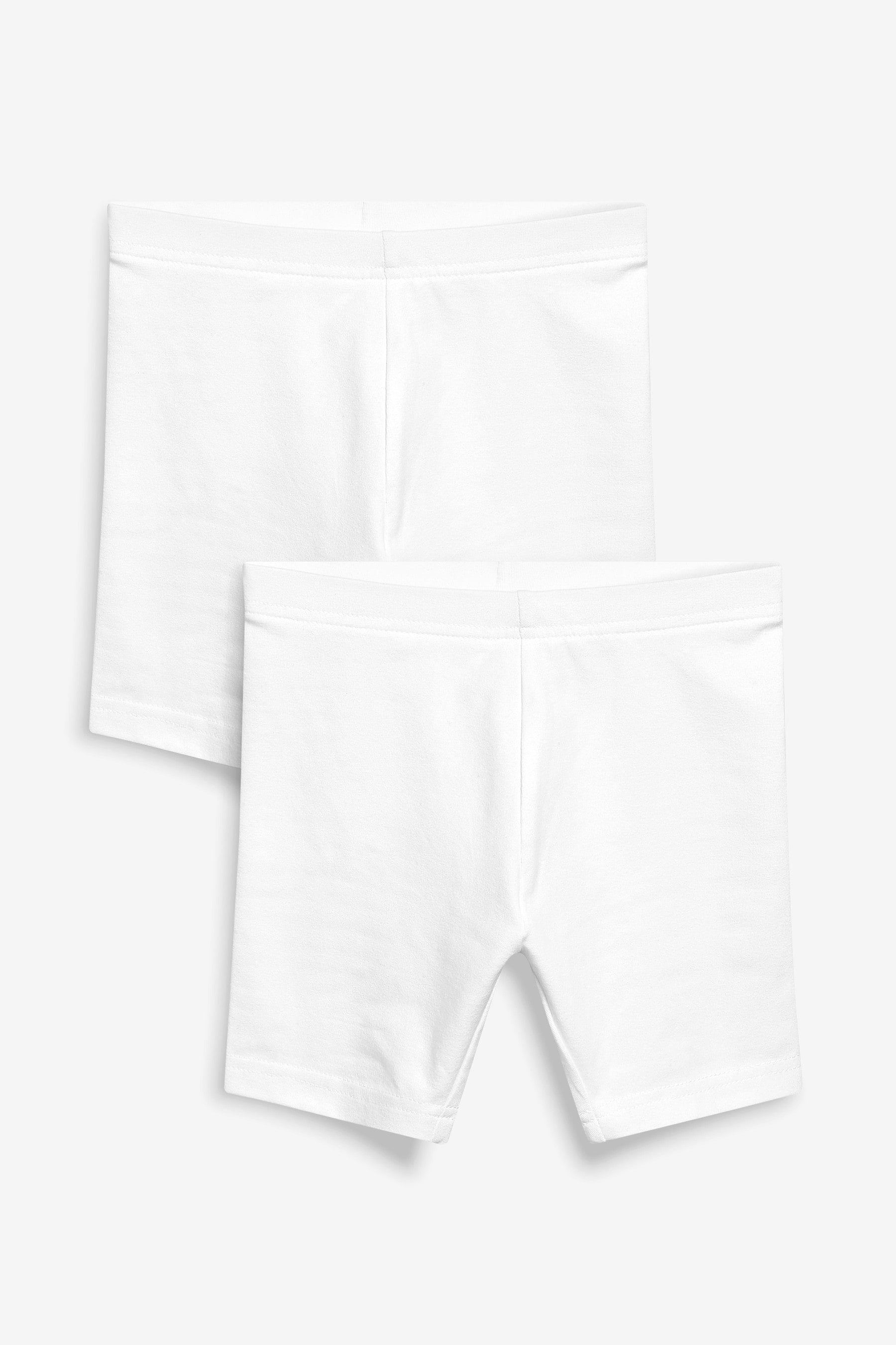 White 2 Pack Cotton Rich Stretch Cycle Shorts (3-16yrs)