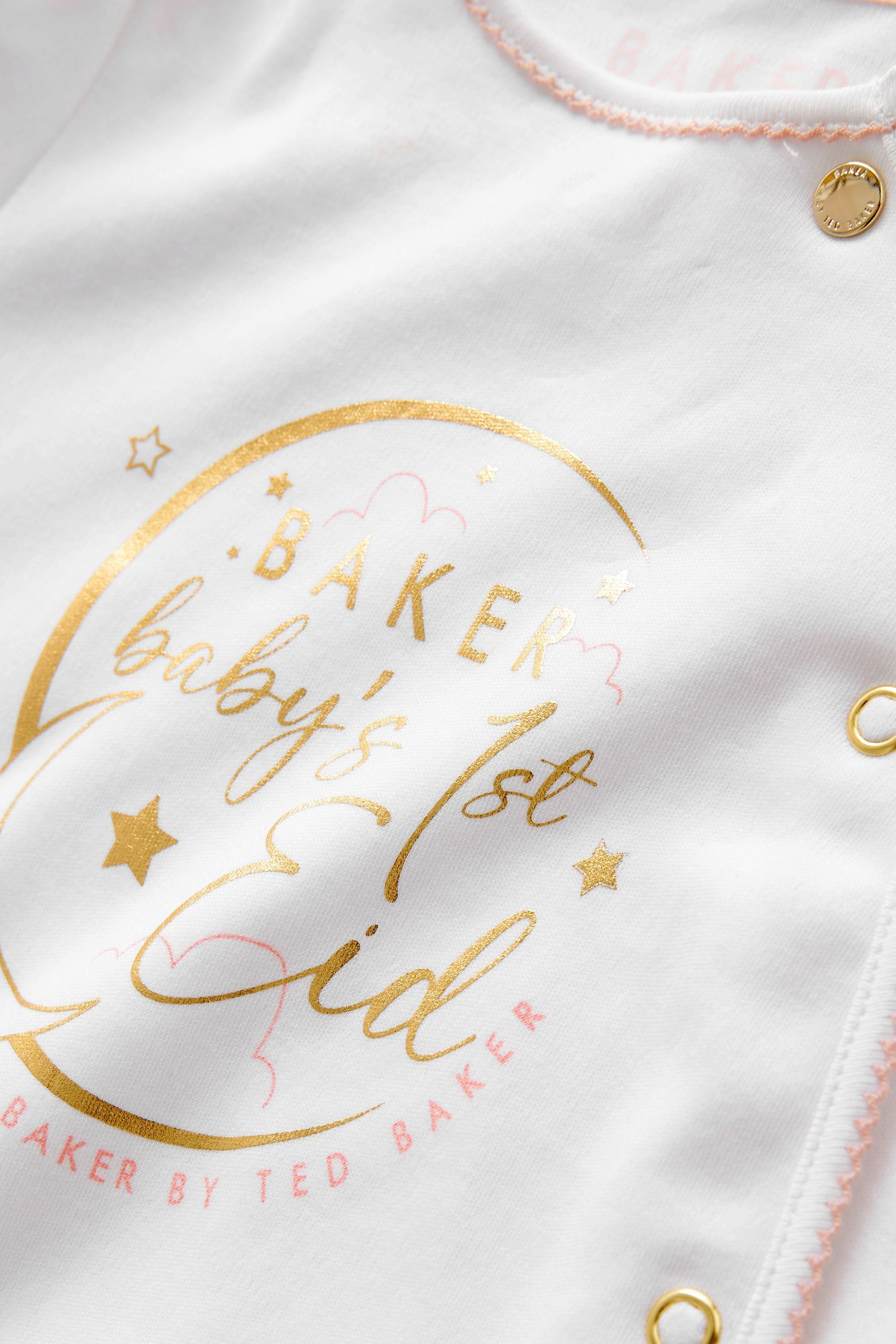 White Baker by Ted Baker Babys First Eid Cotton White Sleepsuit