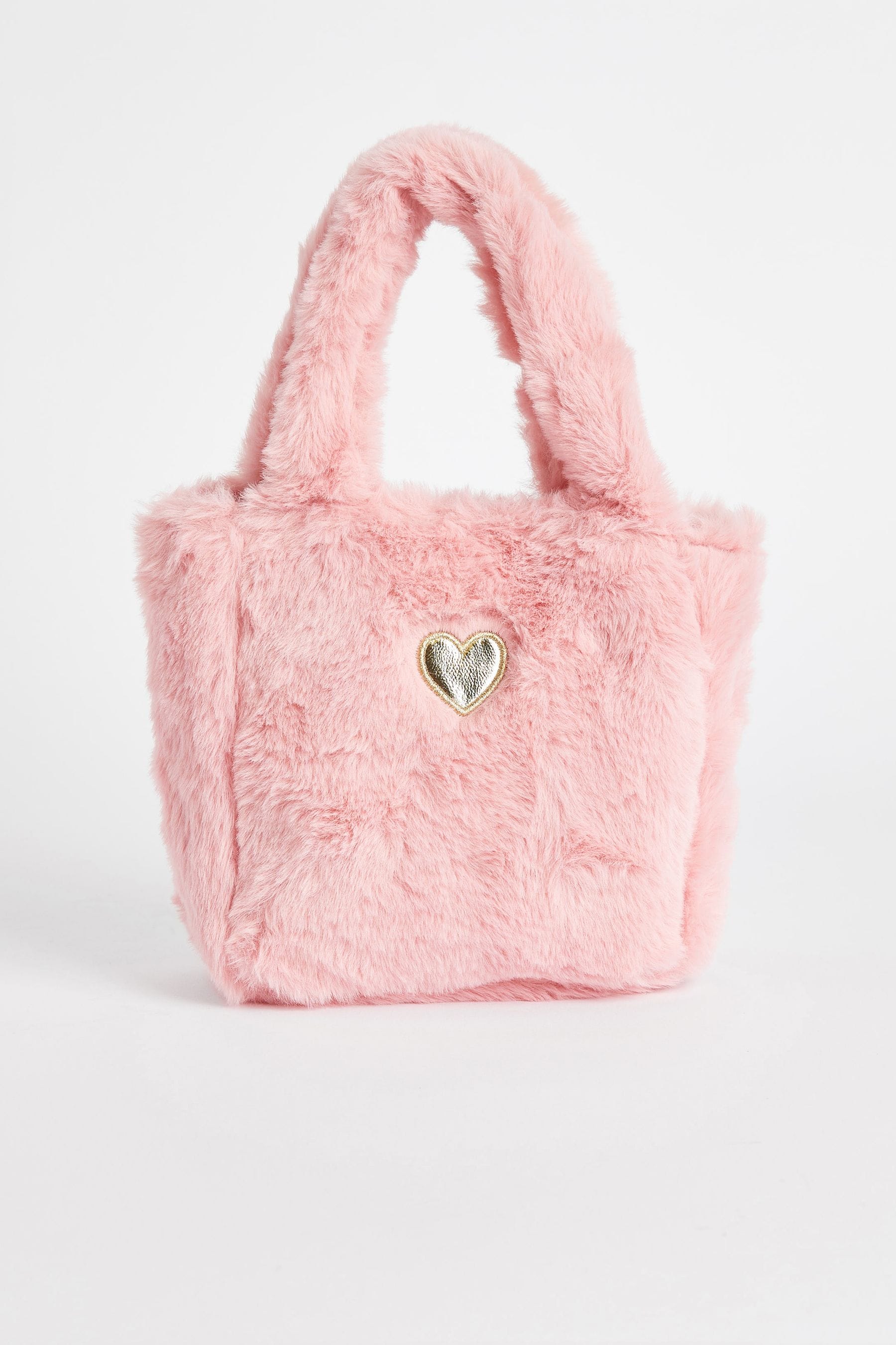 Bright Pink Faux Fur Bucket Bag