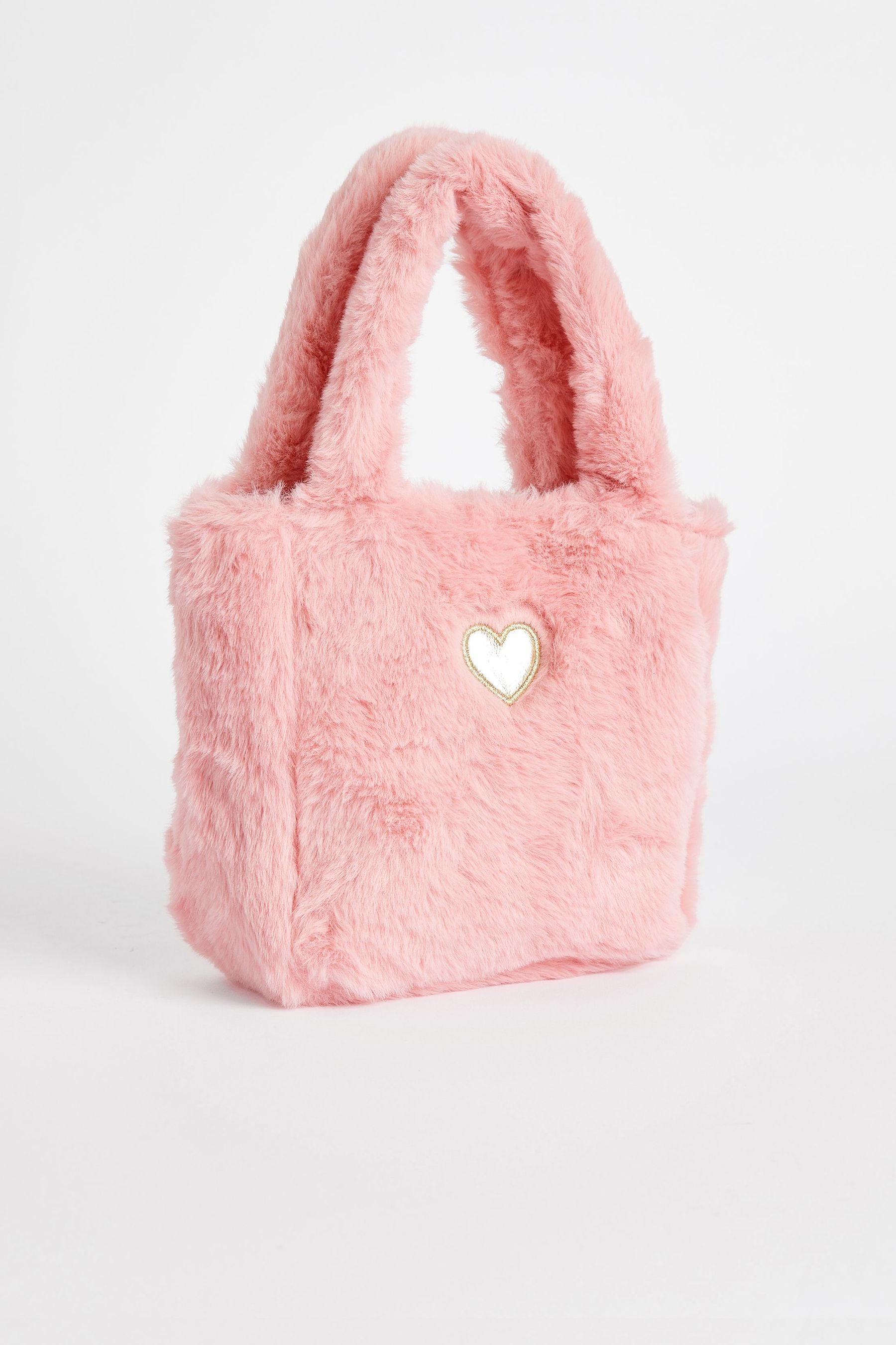 Bright Pink Faux Fur Bucket Bag