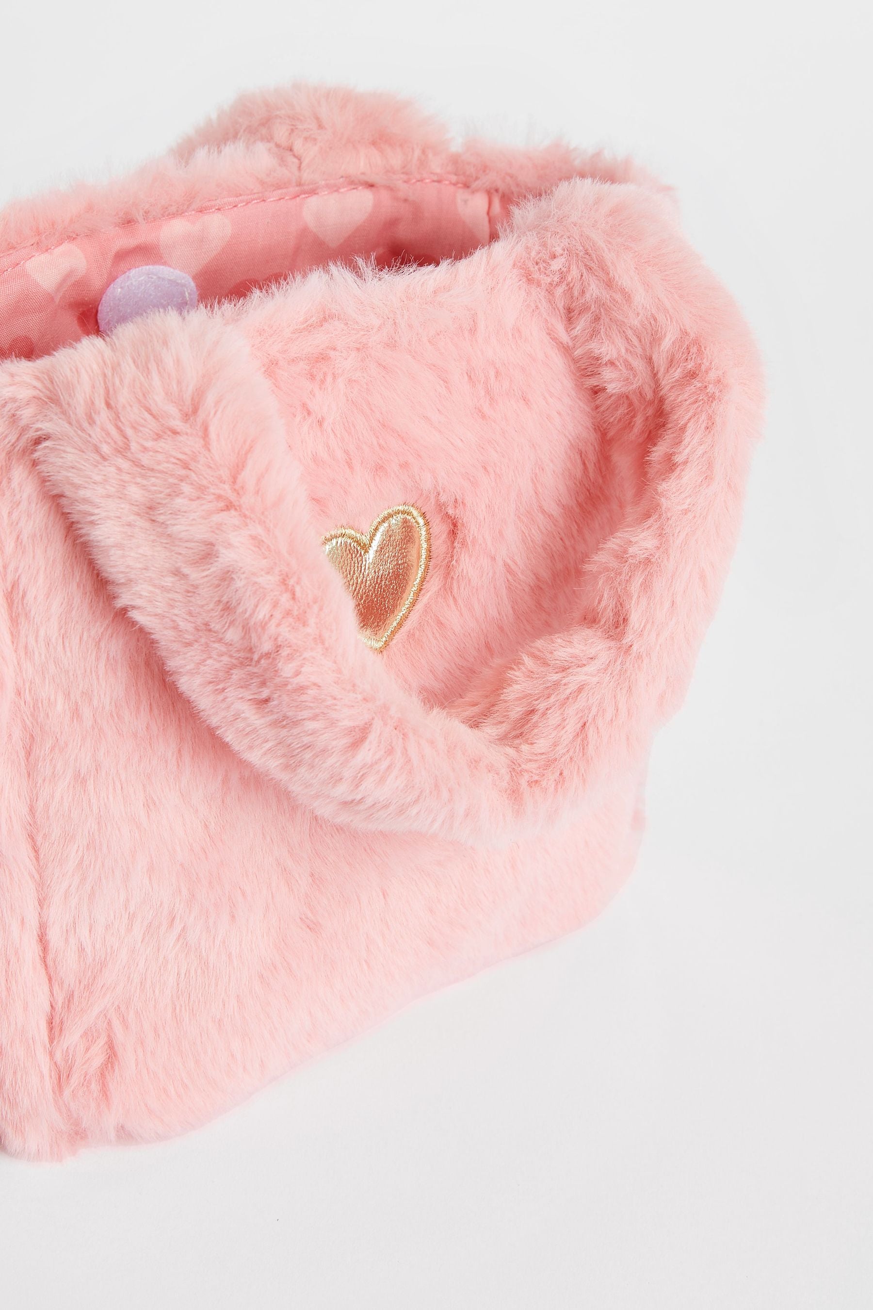 Bright Pink Faux Fur Bucket Bag