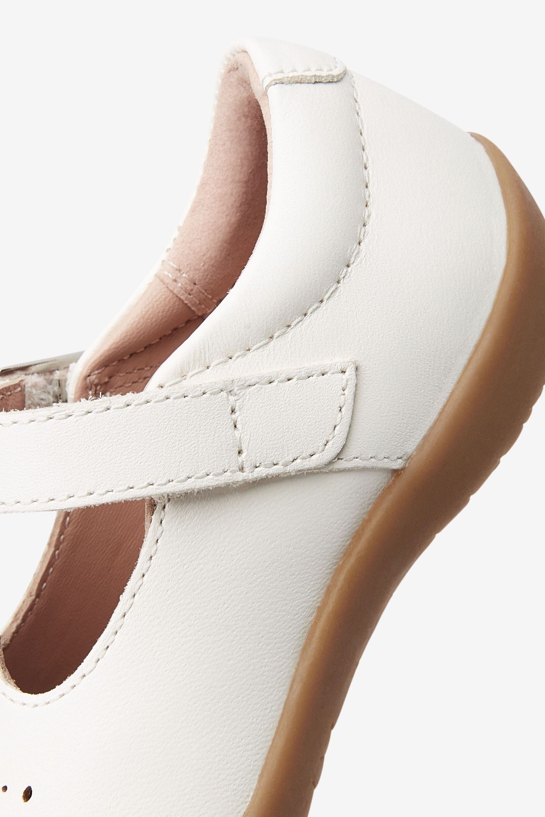 White Leather First Walker T-Bar Shoes