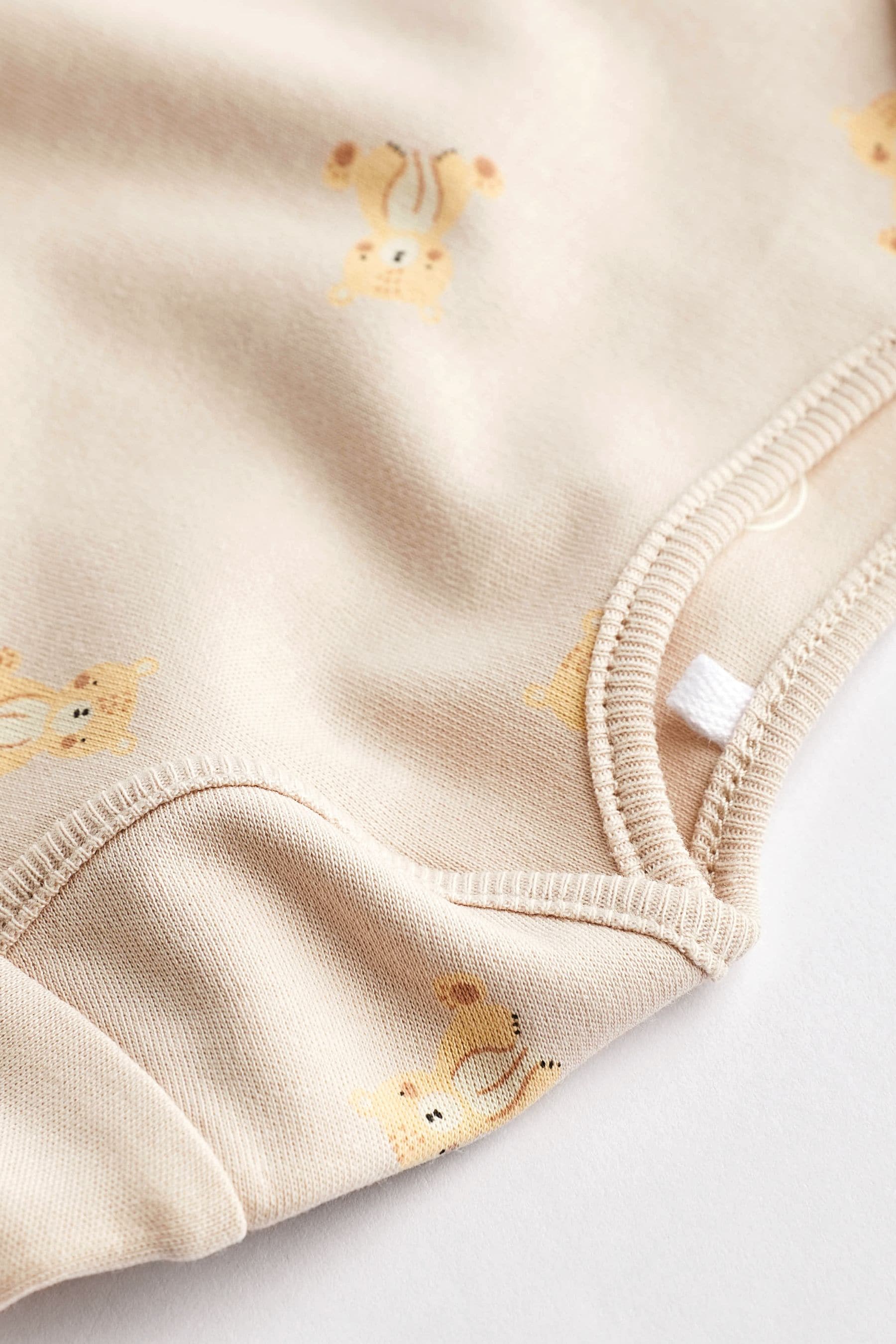 Tan Brown Bear Baby Long Sleeve Bodysuits 4 Pack