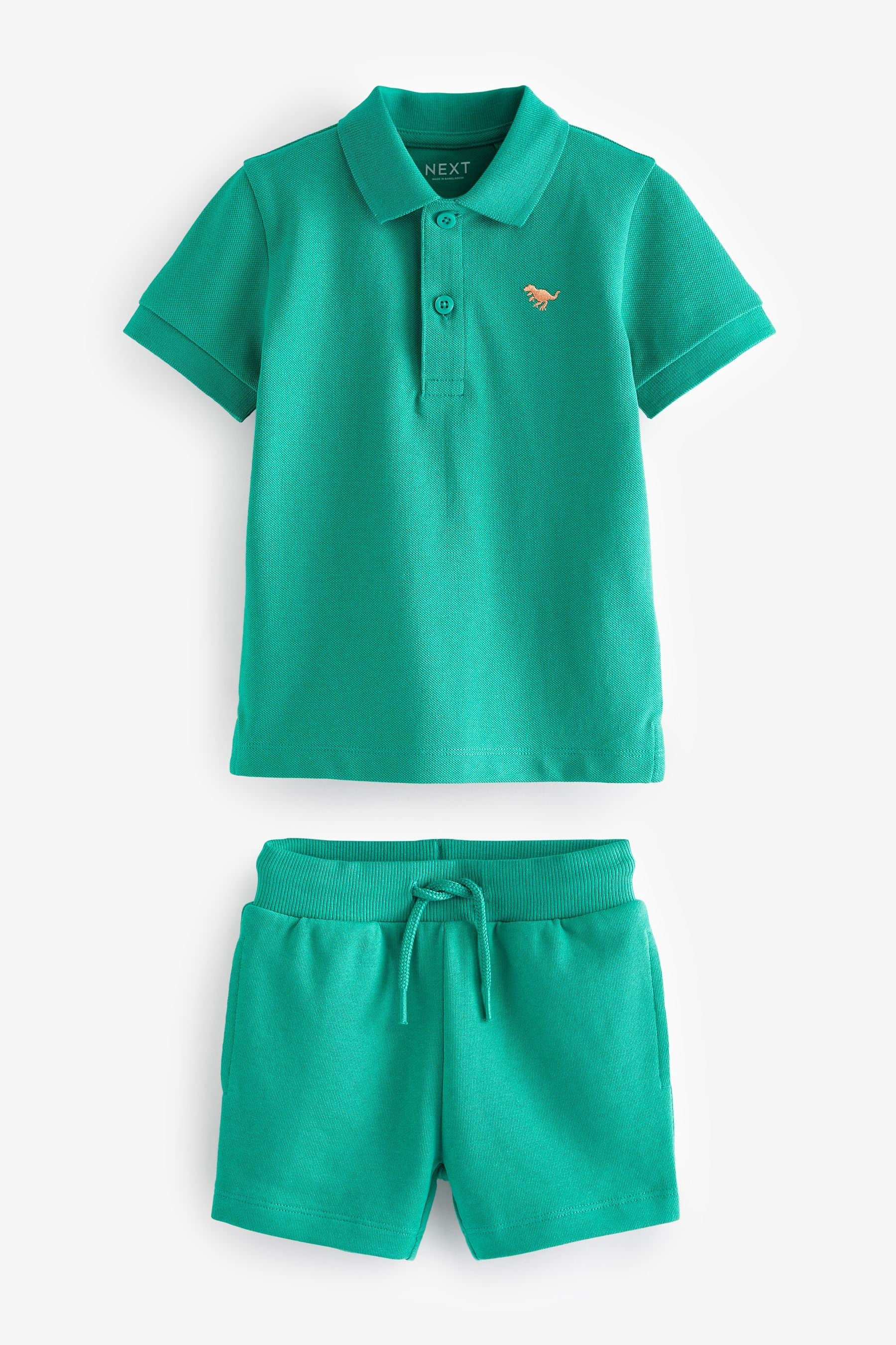 Green Short Sleeve Polo and Shorts Set (3mths-7yrs)