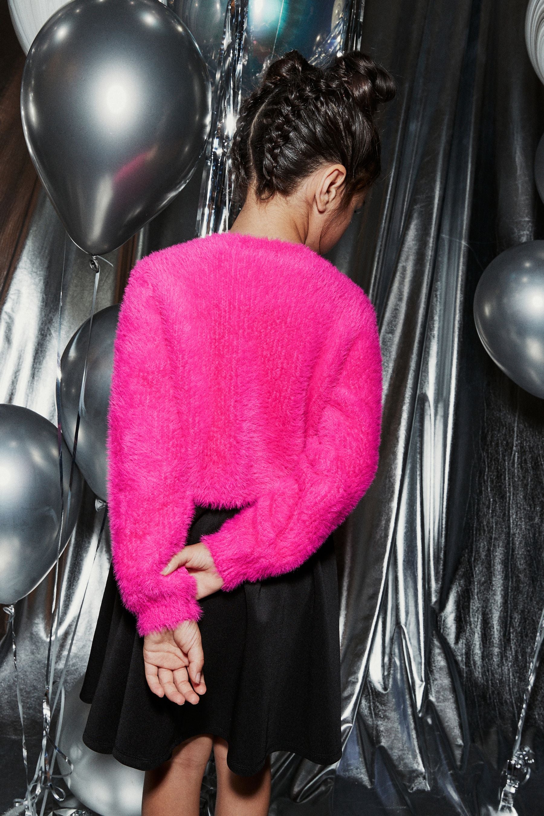 Bright Pink Fluffy Shrug Cardigan (12mths-16yrs)