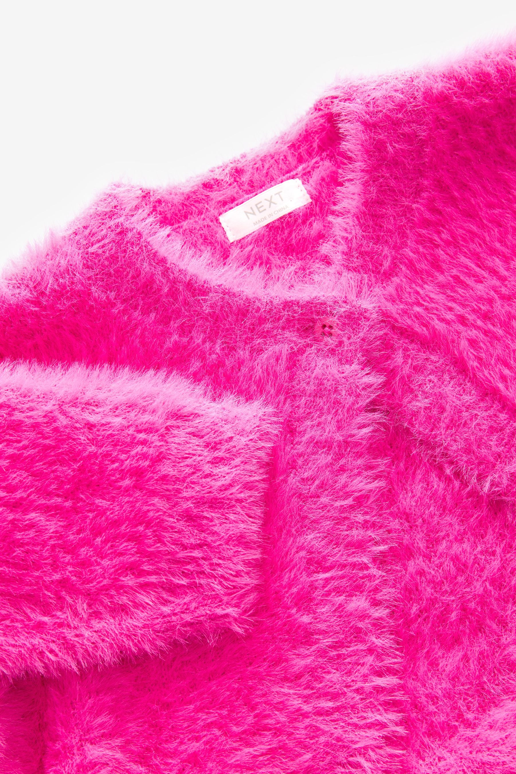 Bright Pink Fluffy Shrug Cardigan (12mths-16yrs)