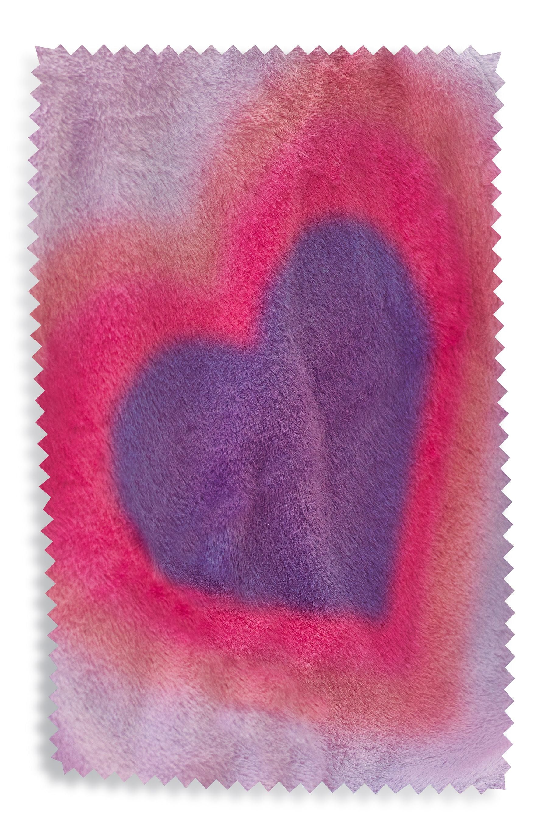 Pink Heart Print Faux Fur Throw