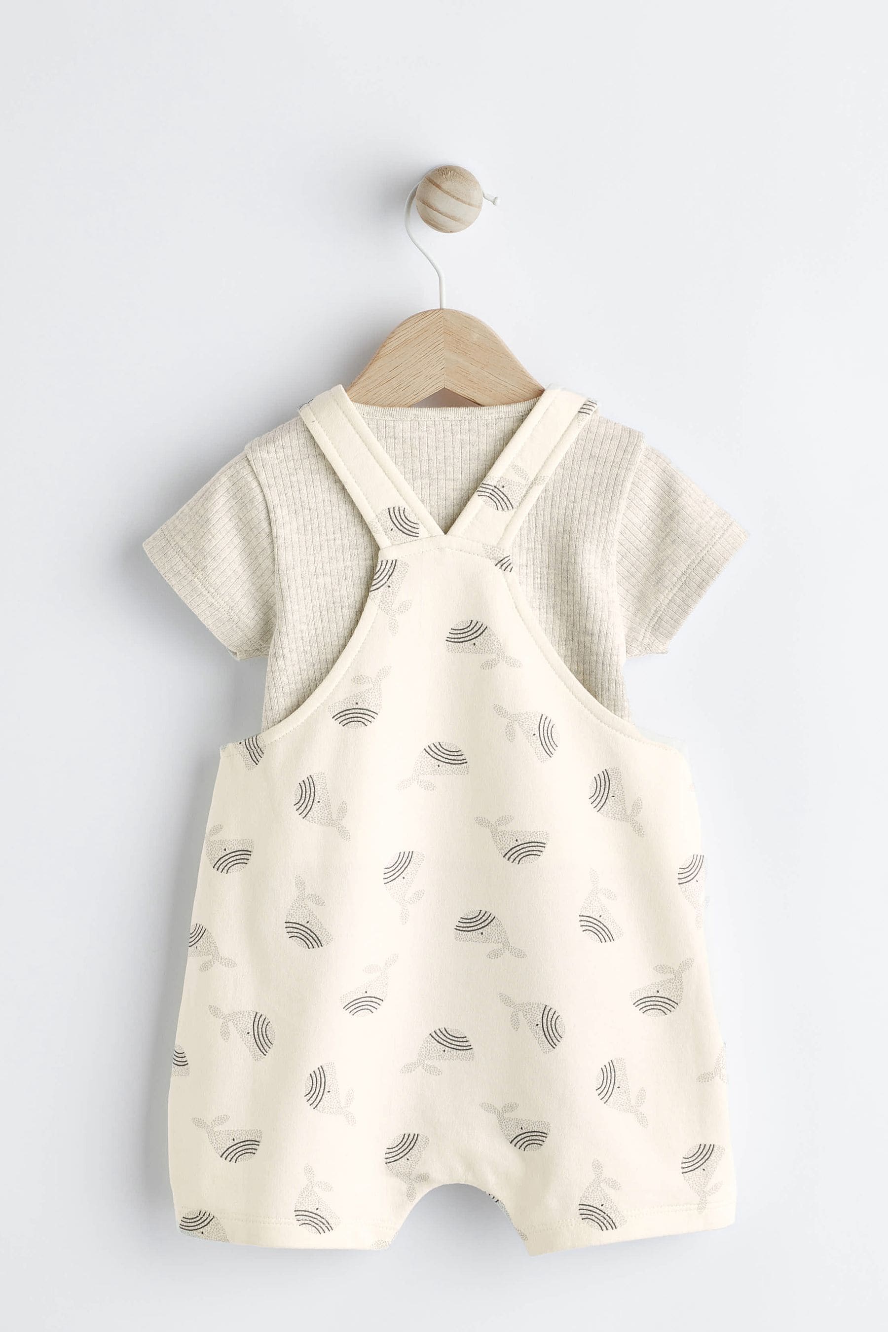 Grey/White Whale Baby Jersey Dungarees (0mths-3yrs)