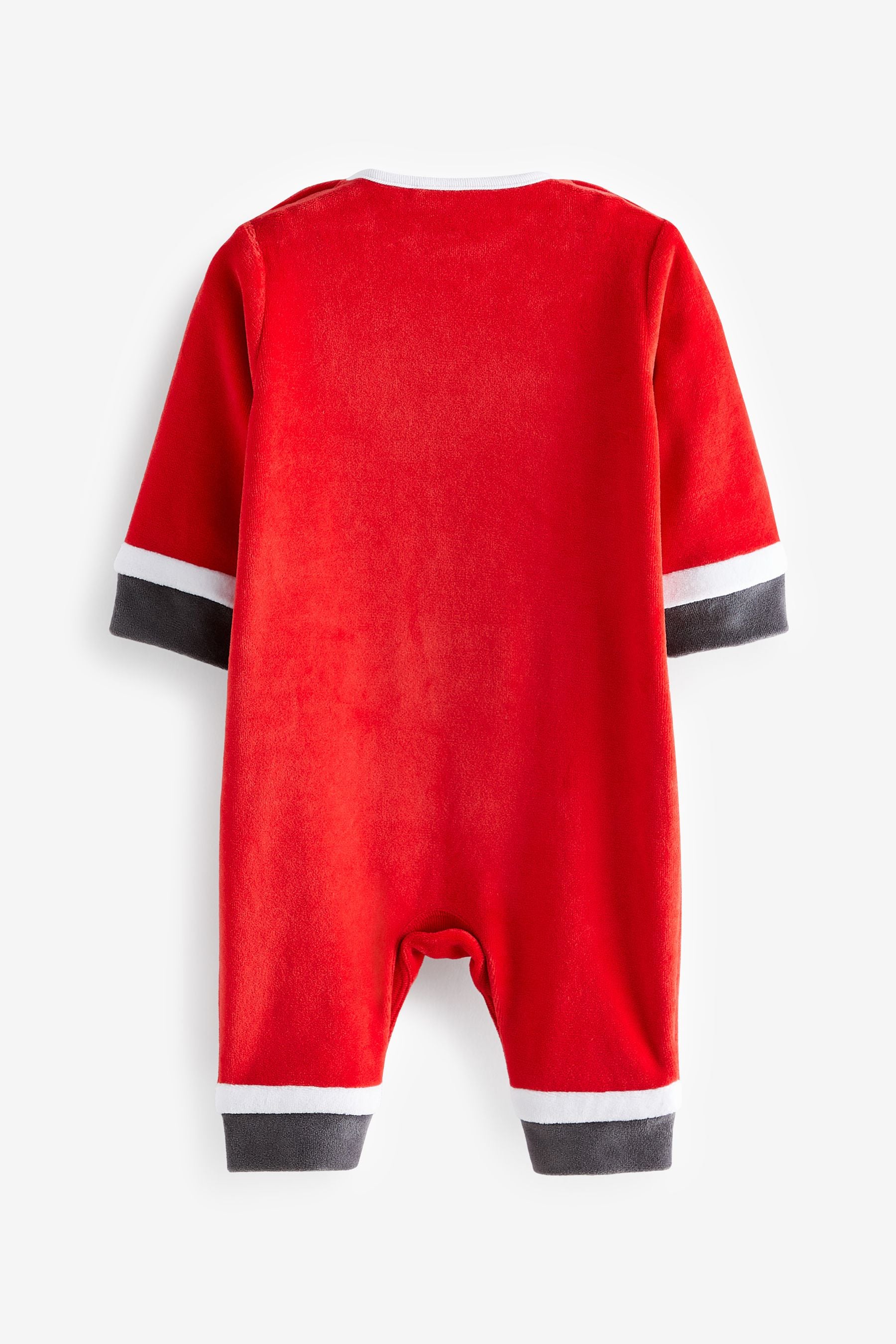 Red Christmas Velour Baby Sleepsuit (0mths-2yrs)