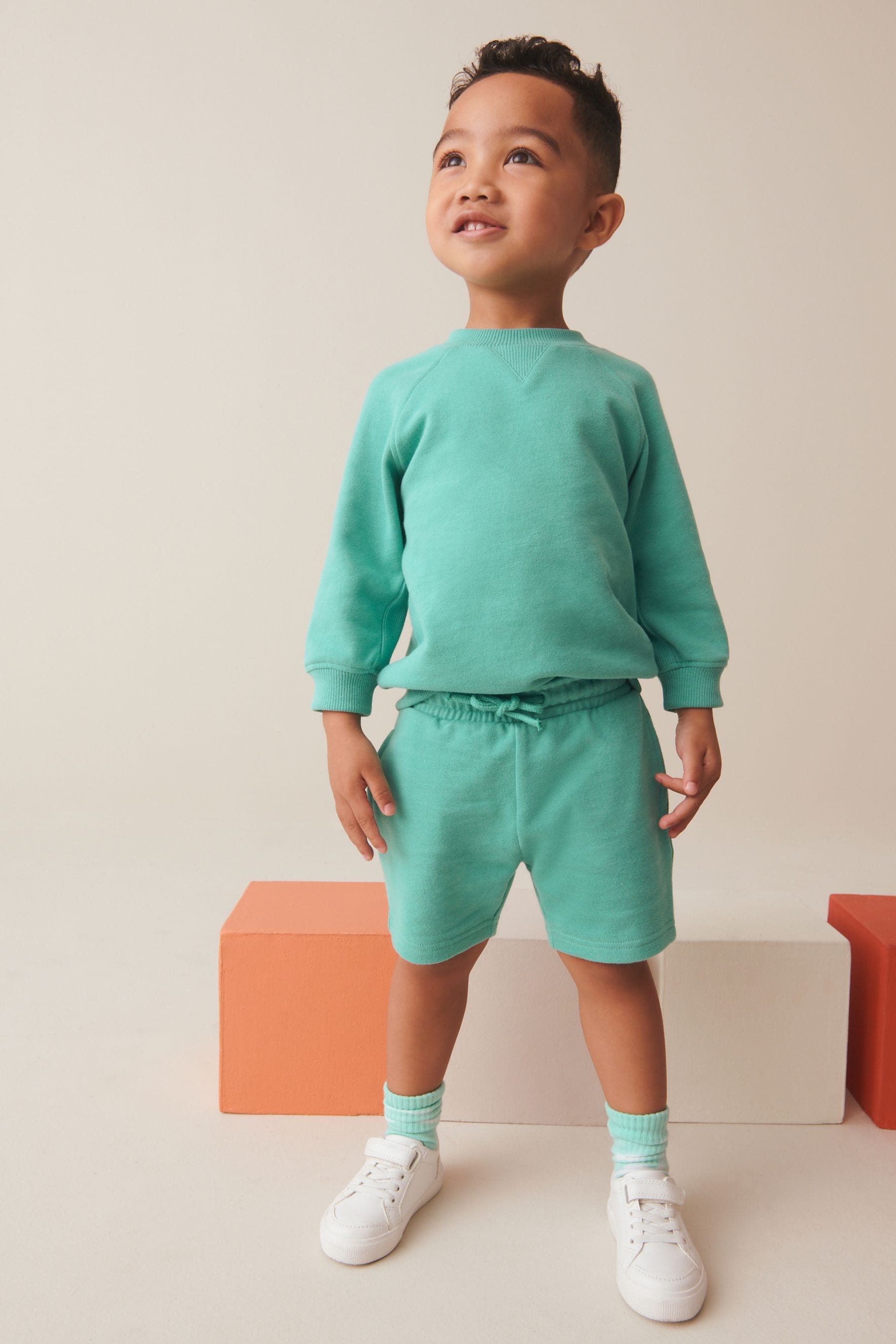 Mint Green Oversized Sweatshirt and Shorts Set (3mths-7yrs)