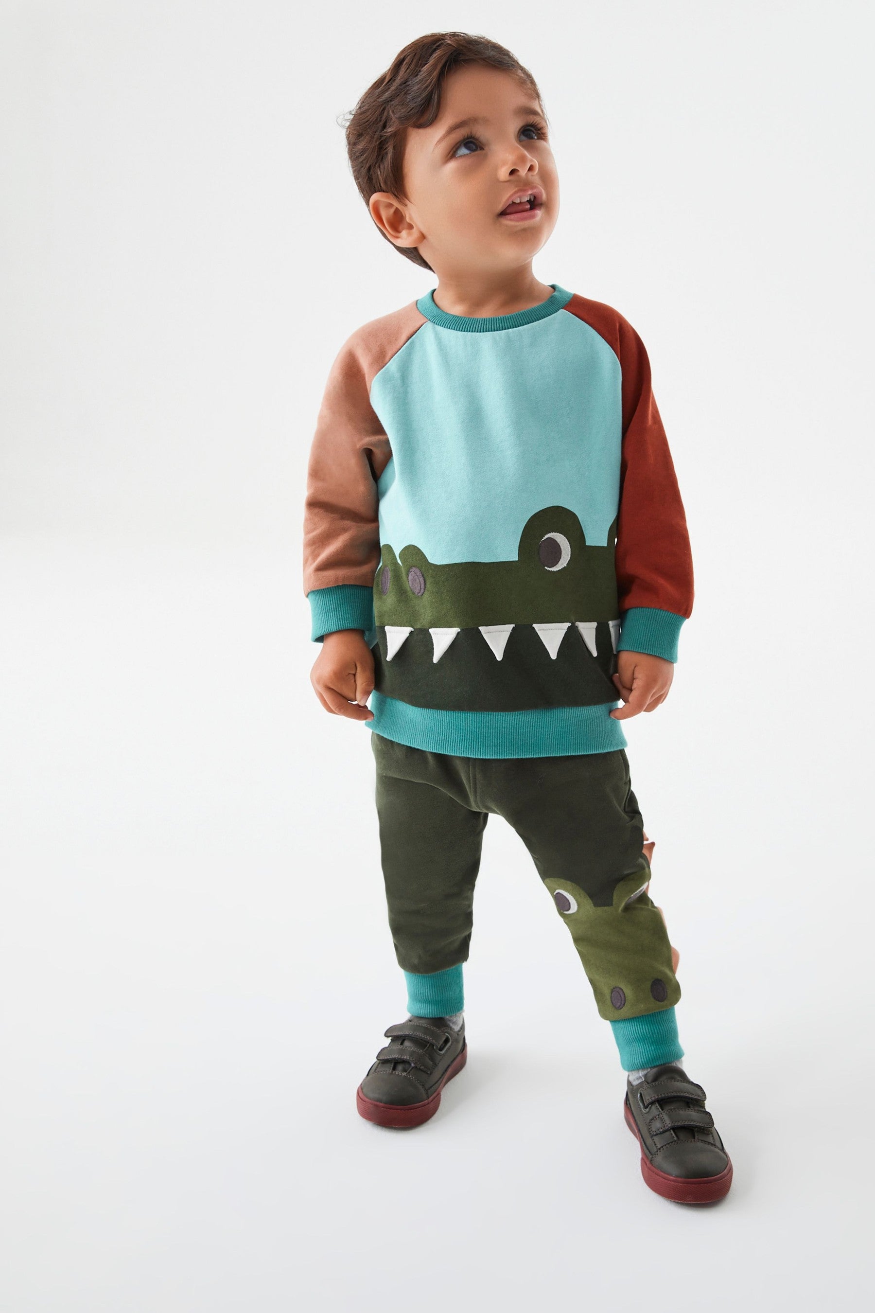 Blue Crocodile Character Sweatshirt And Joggers Set (3mths-7yrs)