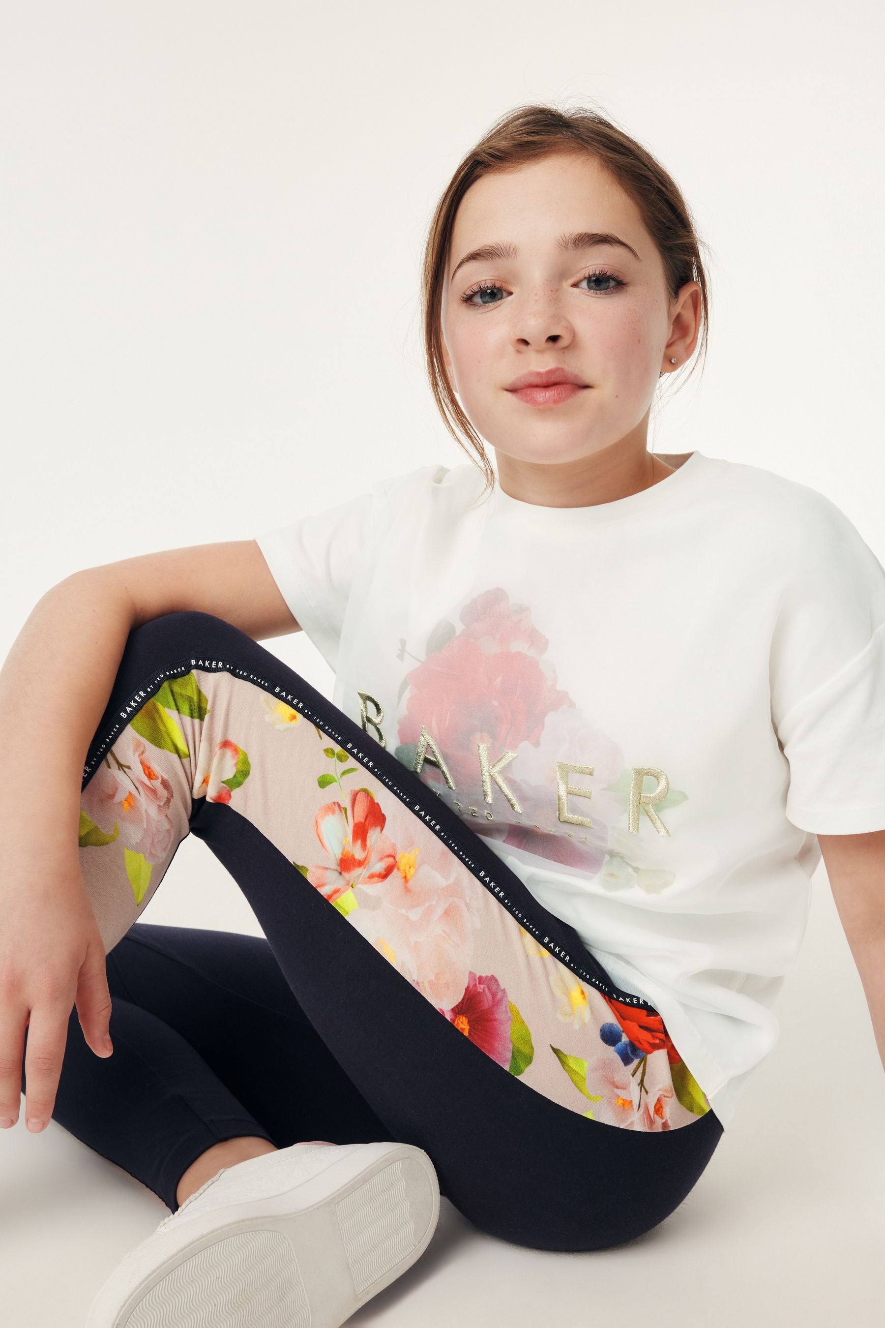 Baker by Ted Baker Navy Organza T-Shirt and Panel Leggings Set