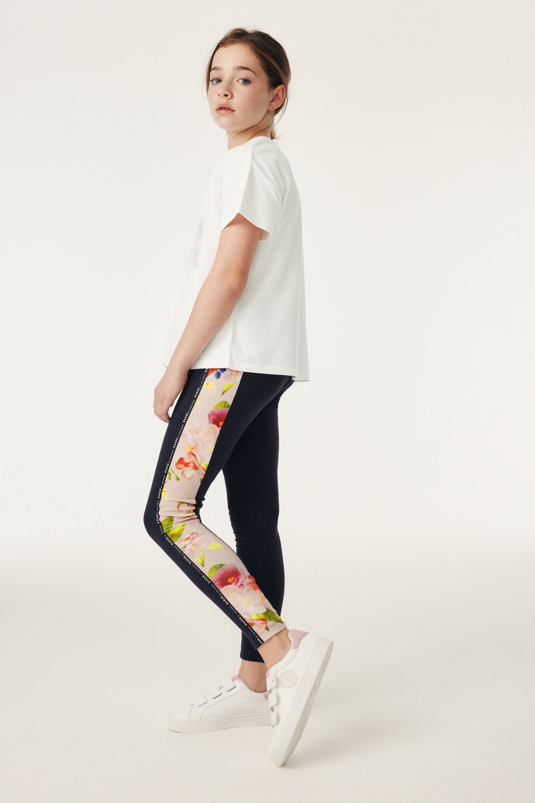 Baker by Ted Baker Navy Organza T-Shirt and Panel Leggings Set