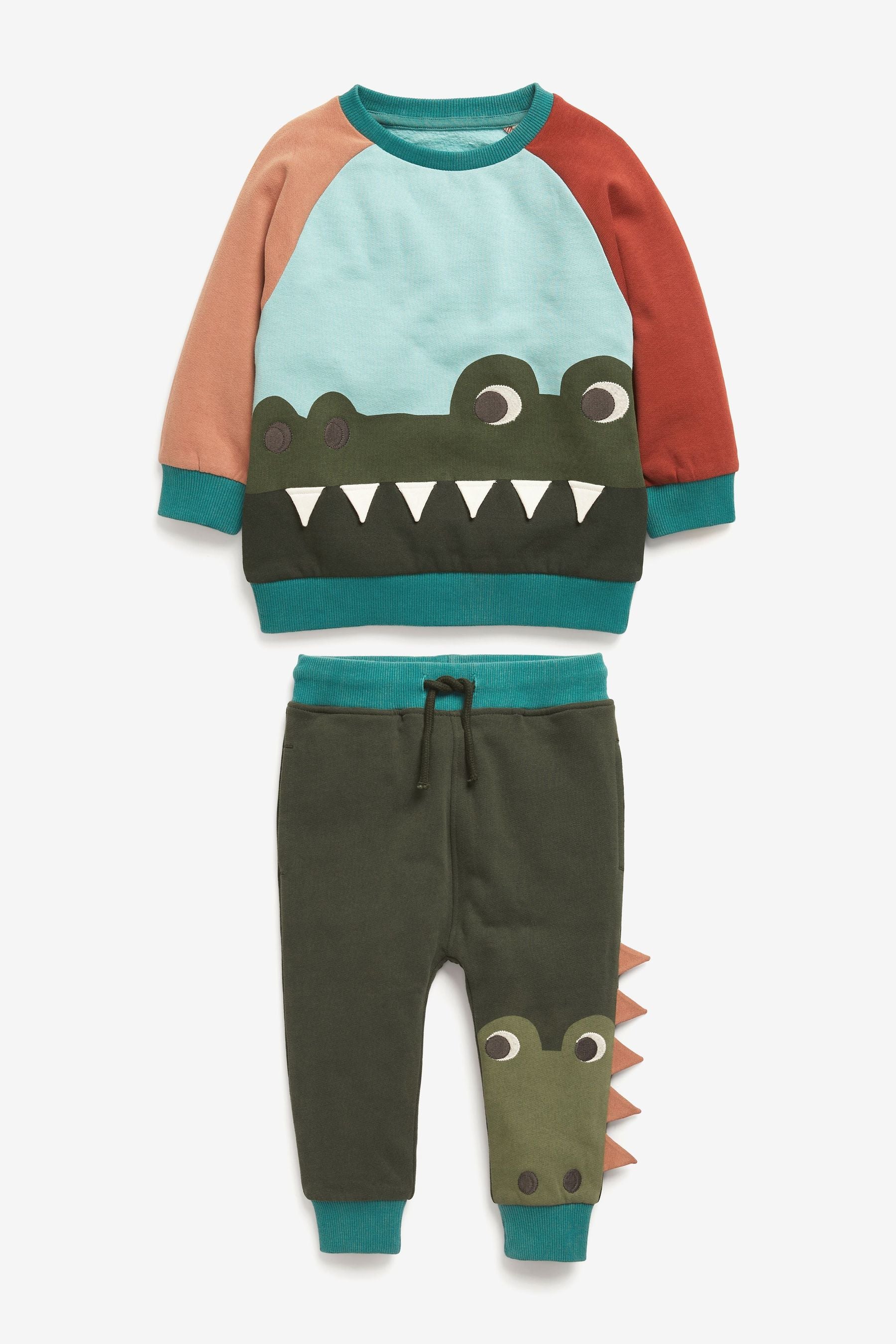 Blue Crocodile Character Sweatshirt And Joggers Set (3mths-7yrs)