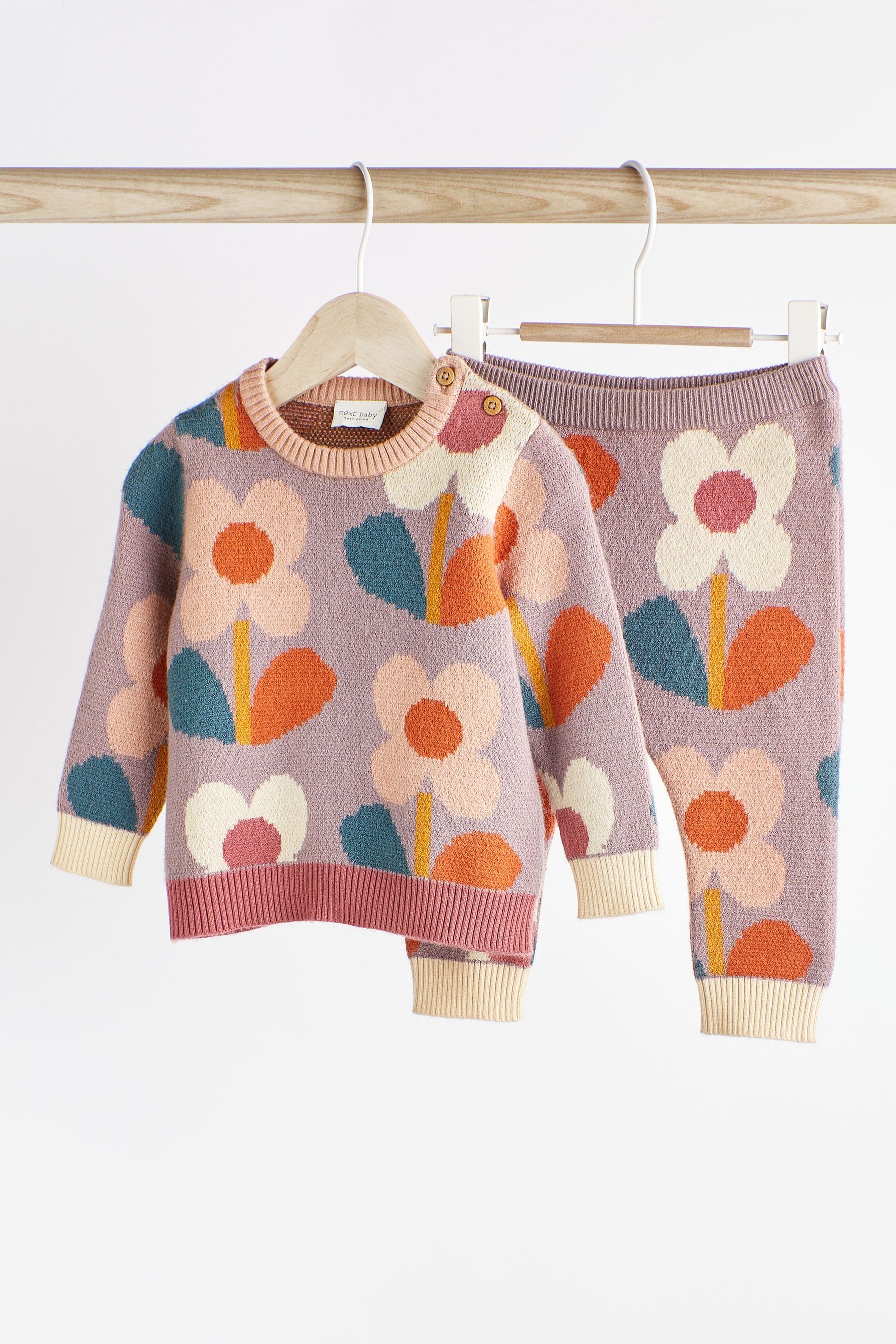 Daisy Bright Knitted Baby 2 Piece Set (0mths-2yrs)