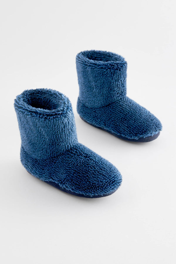 Navy Blue Warm Lined Slipper Boots