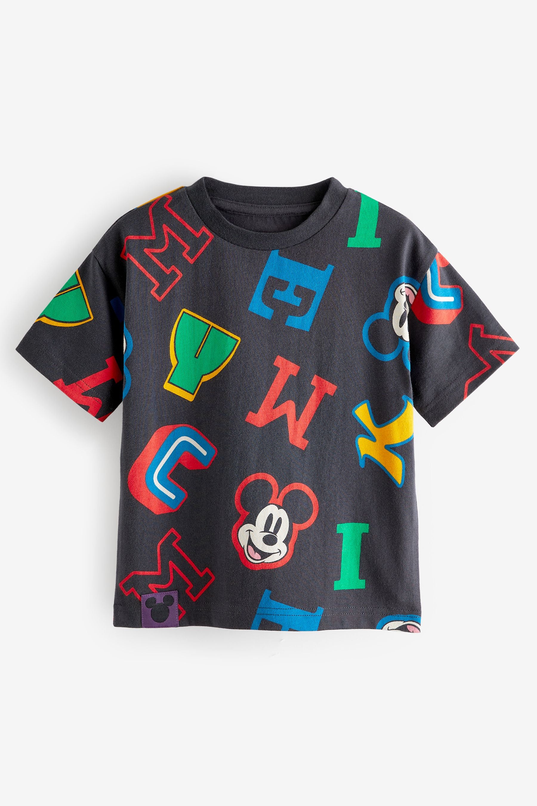 Grey Mickey Printed Short Sleeve T-Shirt (3mths-8yrs)