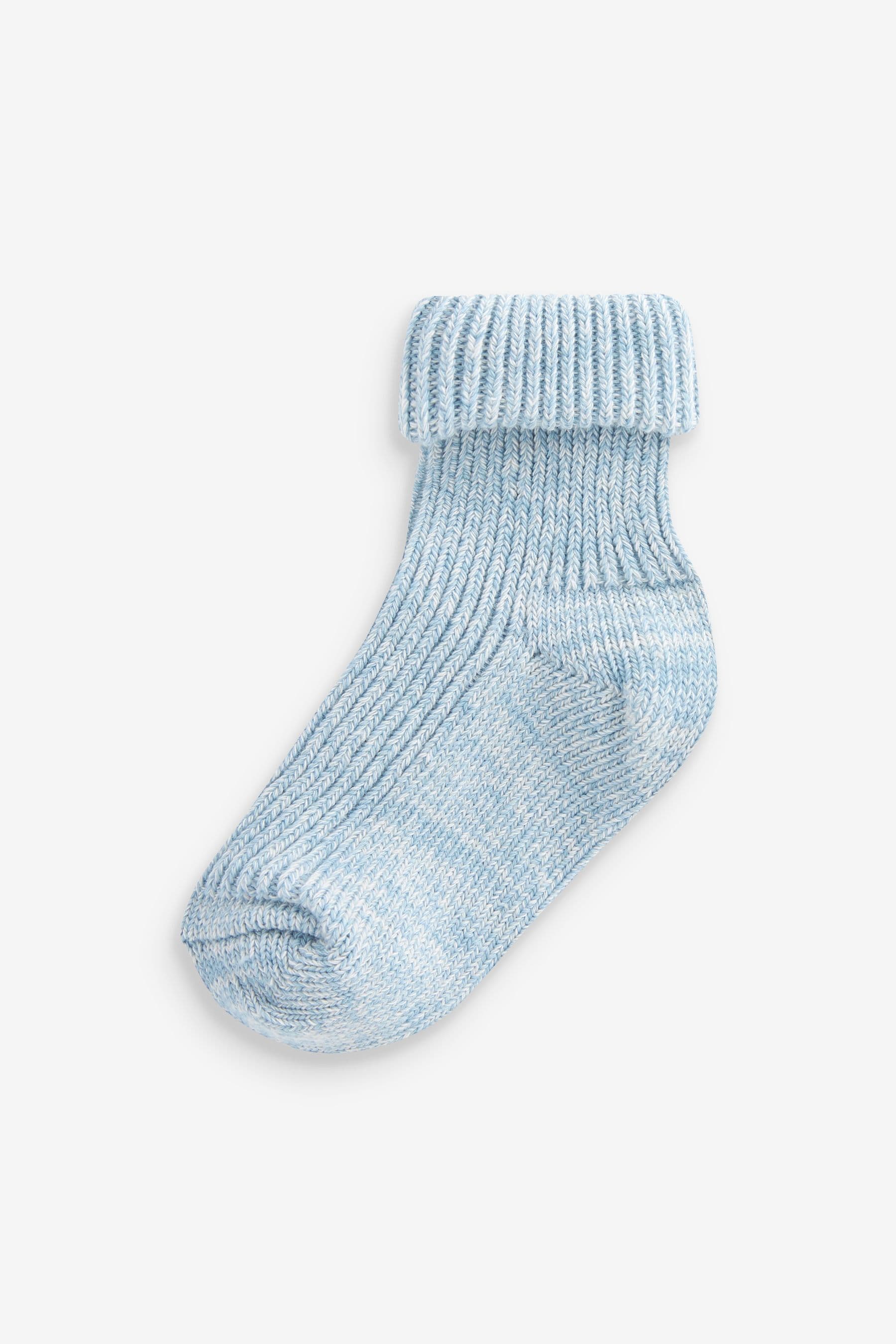 Blue Roll Top Socks 5 Pack