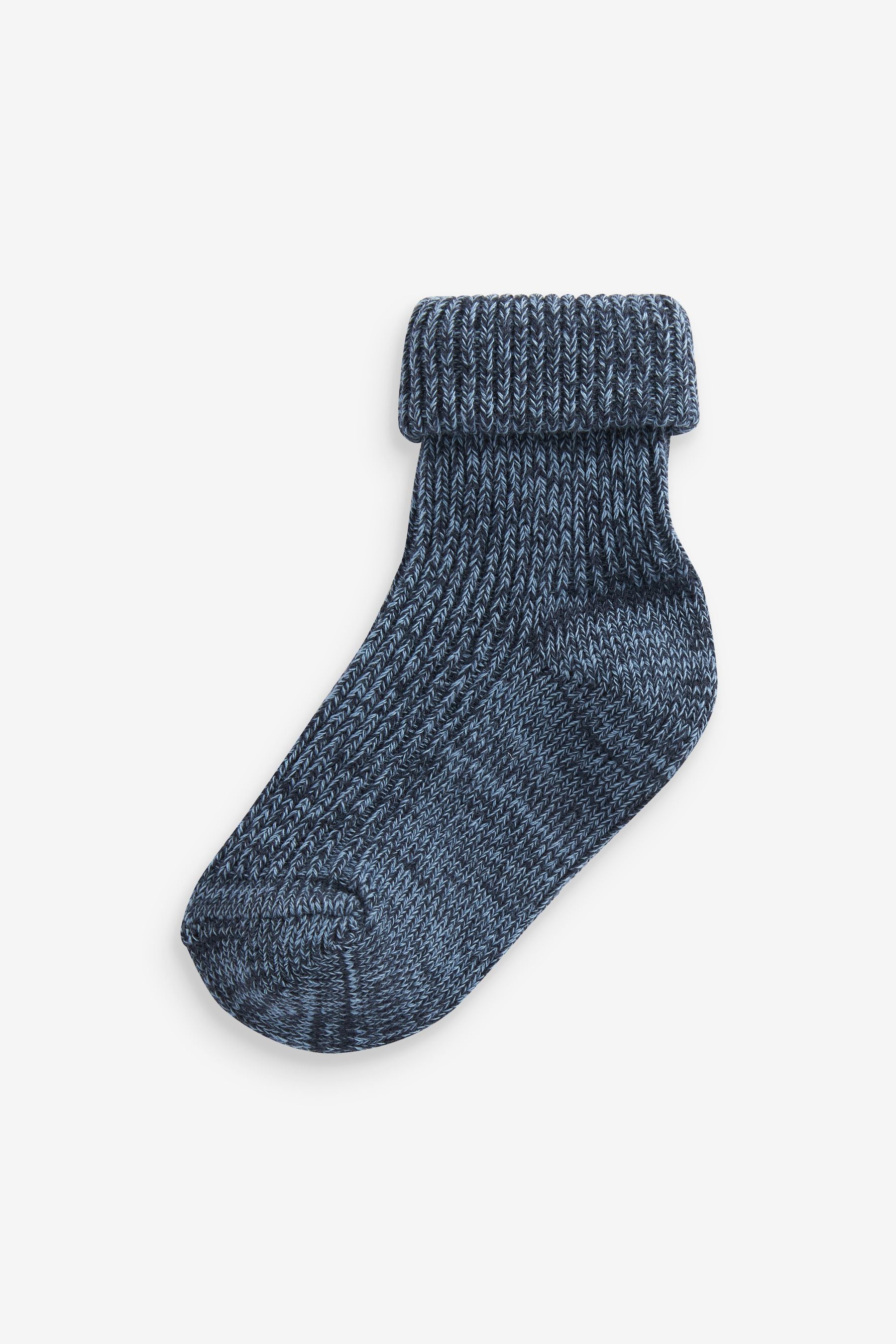 Blue Roll Top Socks 5 Pack