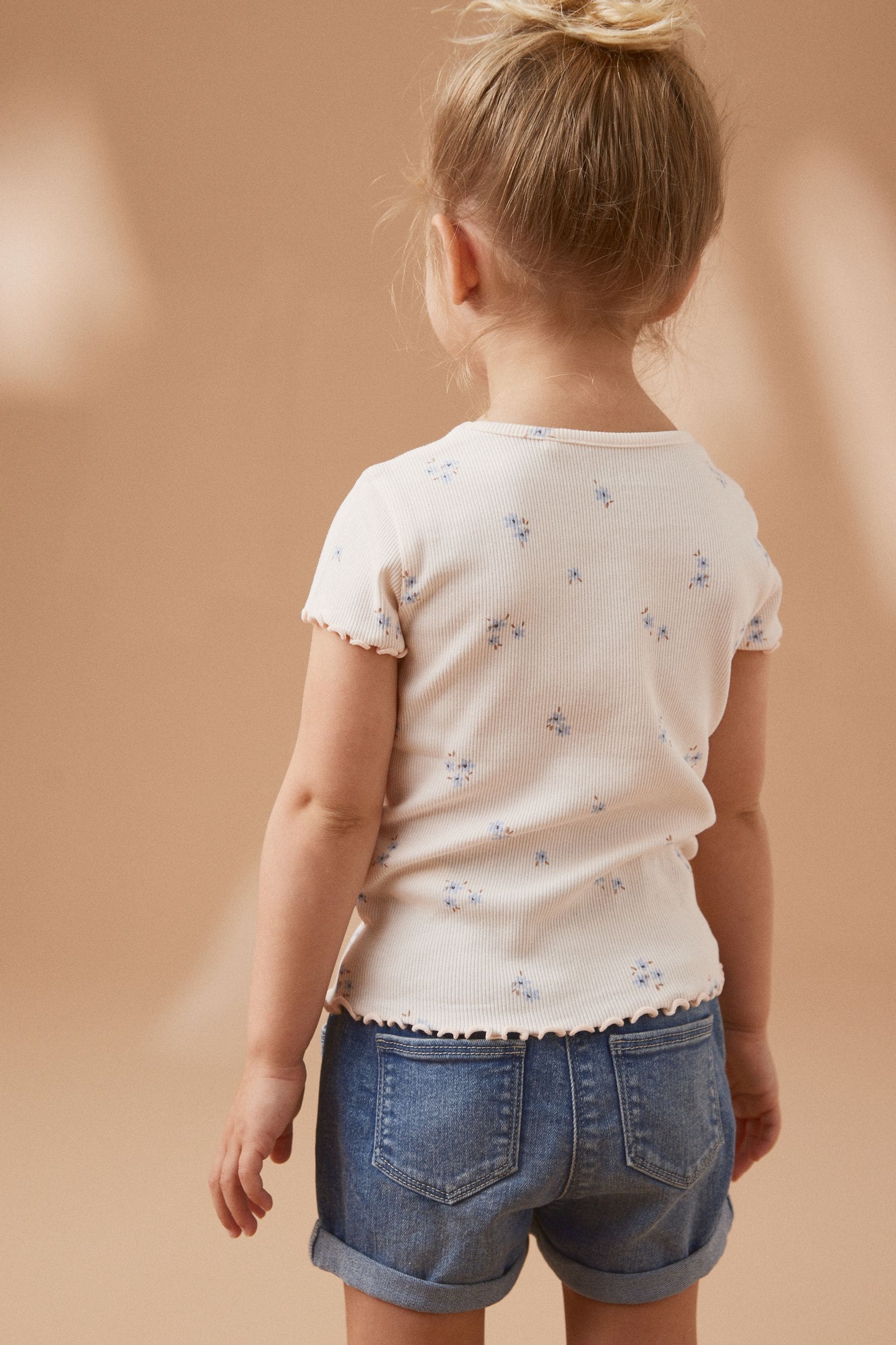 Ditsy Floral Short Sleeve Rib Top (3mths-7yrs)