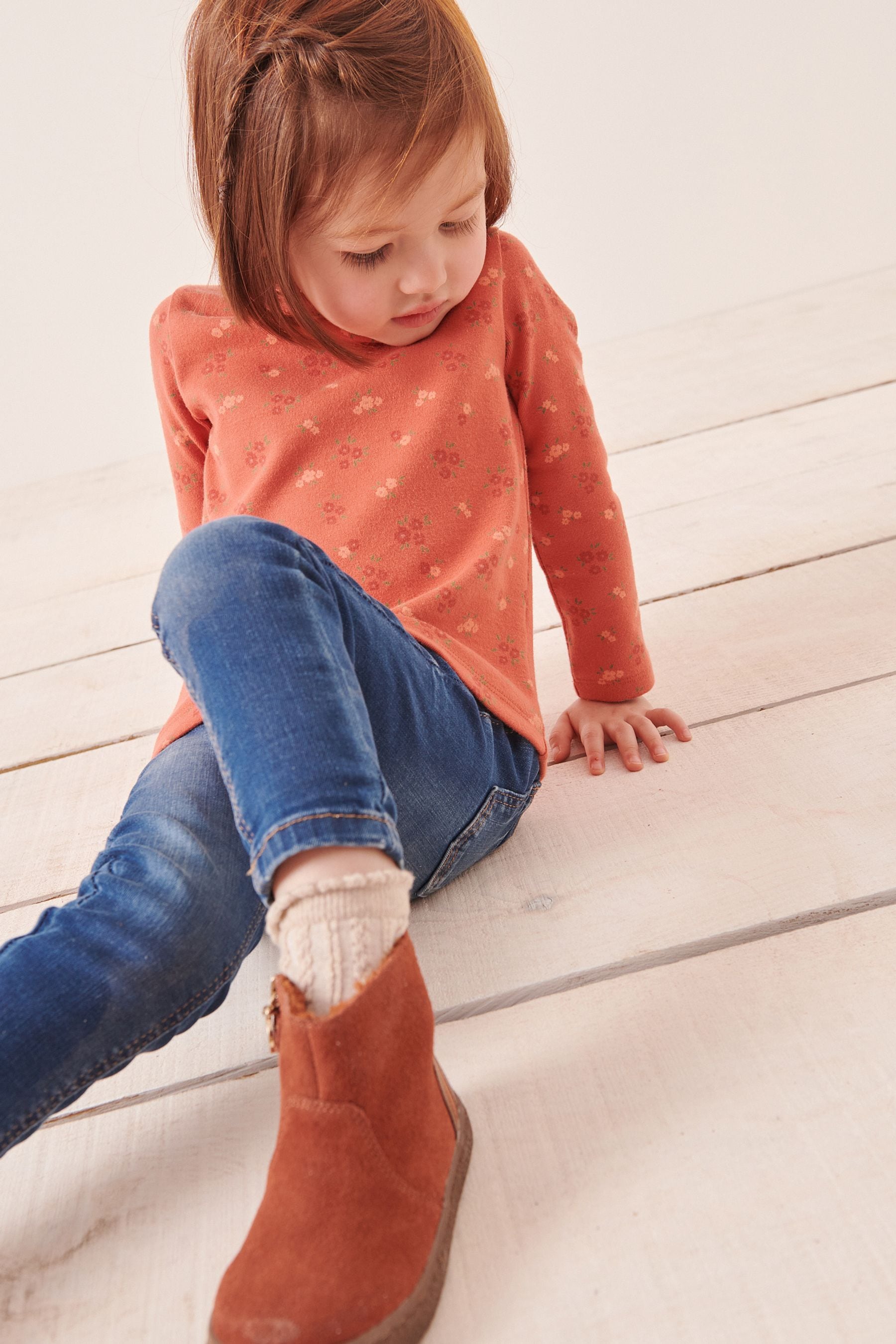 Pumpkin Orange Roll Neck Top (3mths-7yrs)