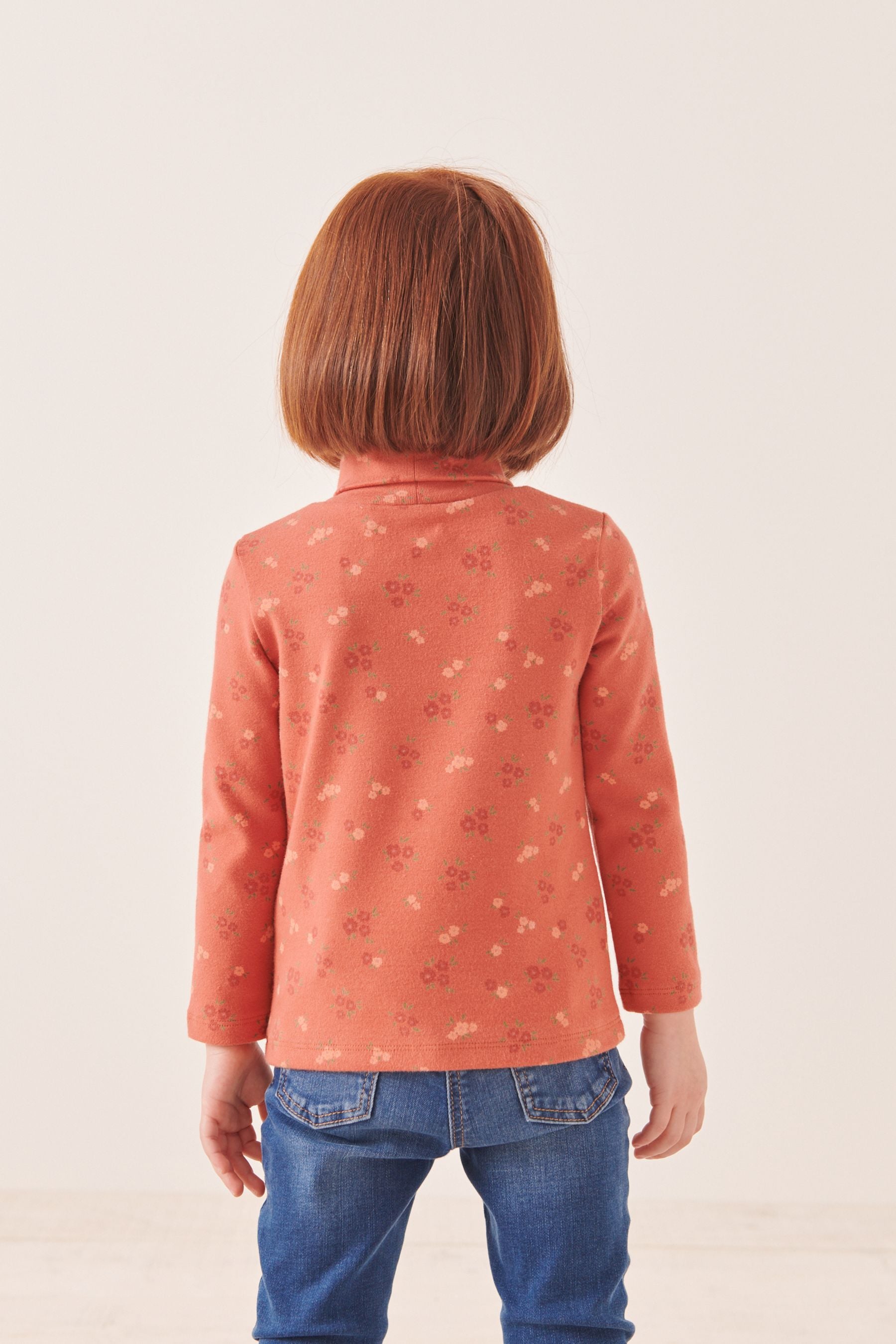 Pumpkin Orange Roll Neck Top (3mths-7yrs)