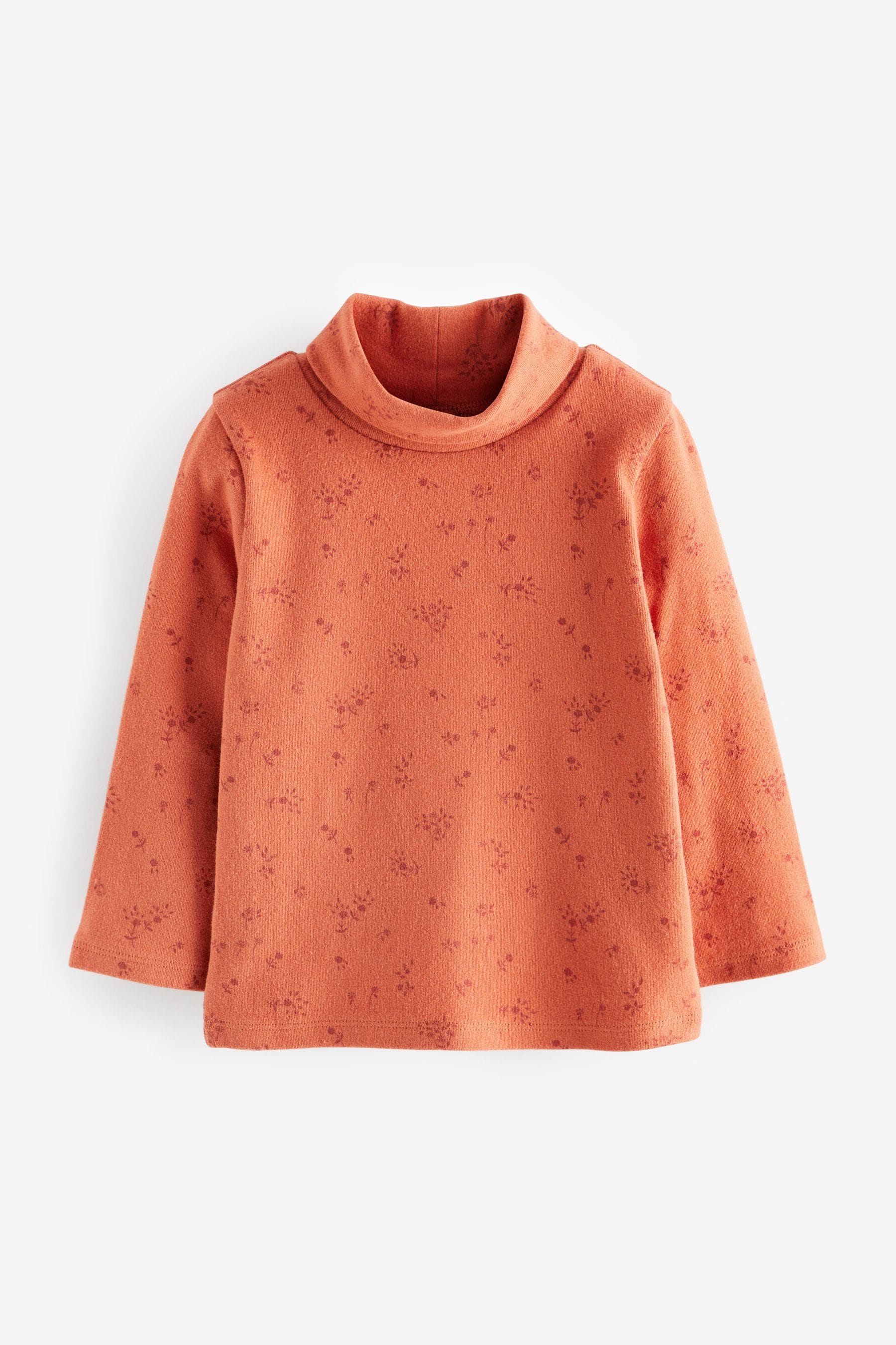 Pumpkin Orange Roll Neck Top (3mths-7yrs)