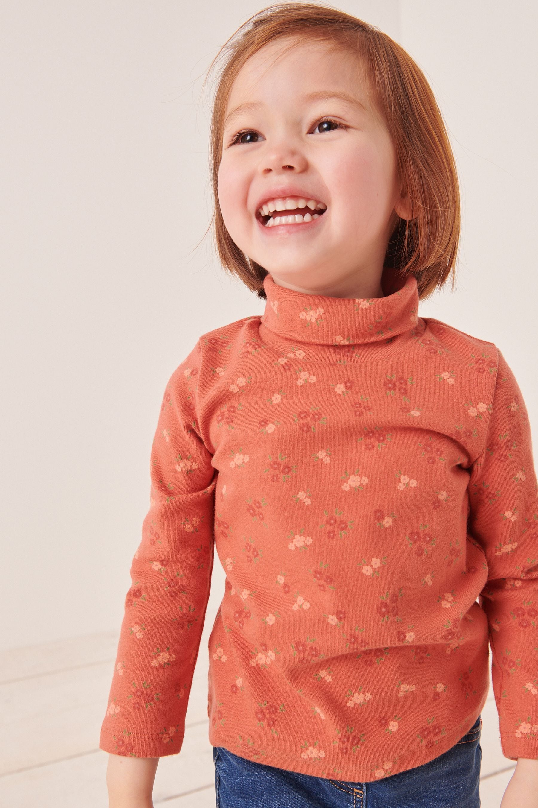 Pumpkin Orange Roll Neck Top (3mths-7yrs)