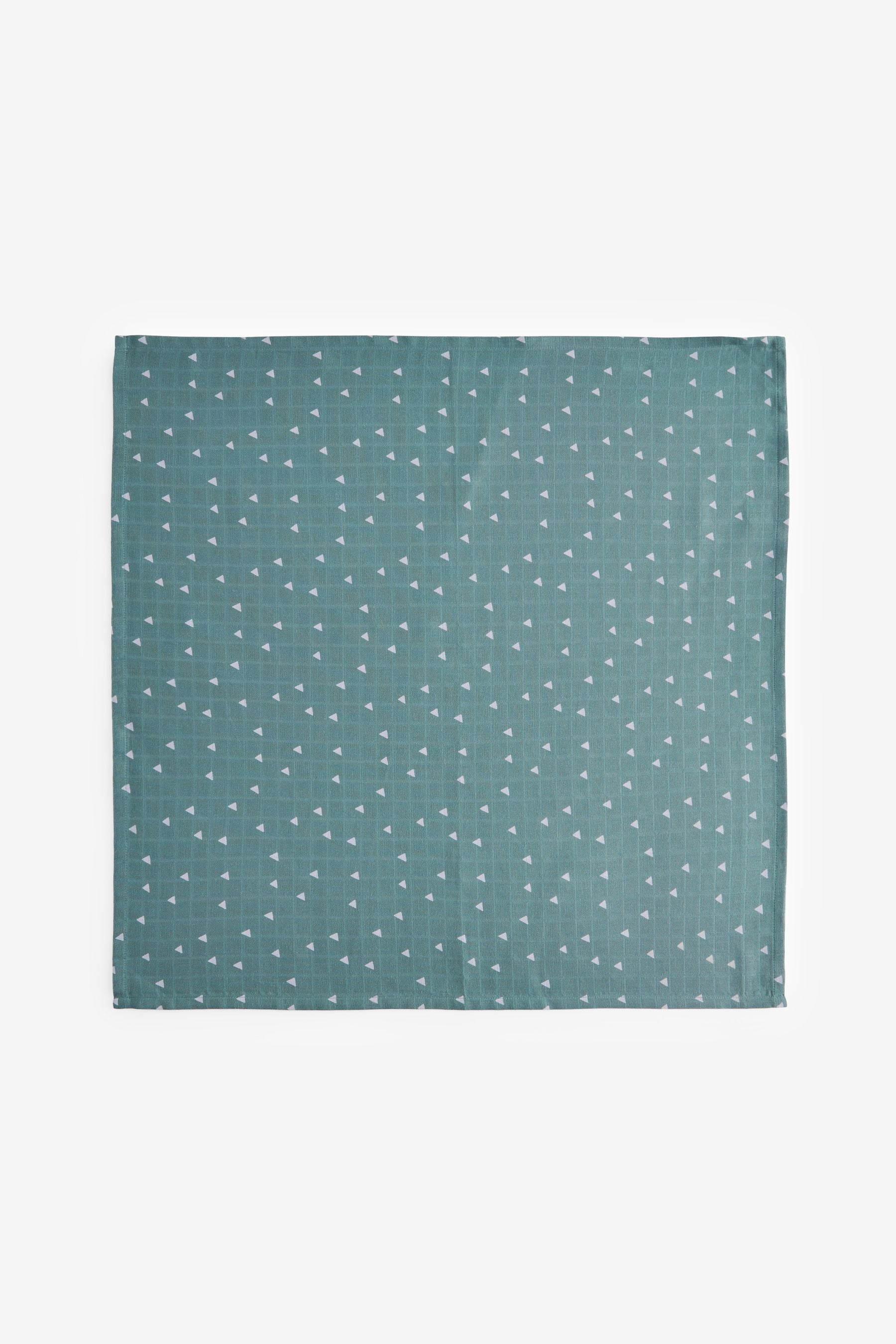 Blue/Green Baby Muslin Cloths 4 Packs