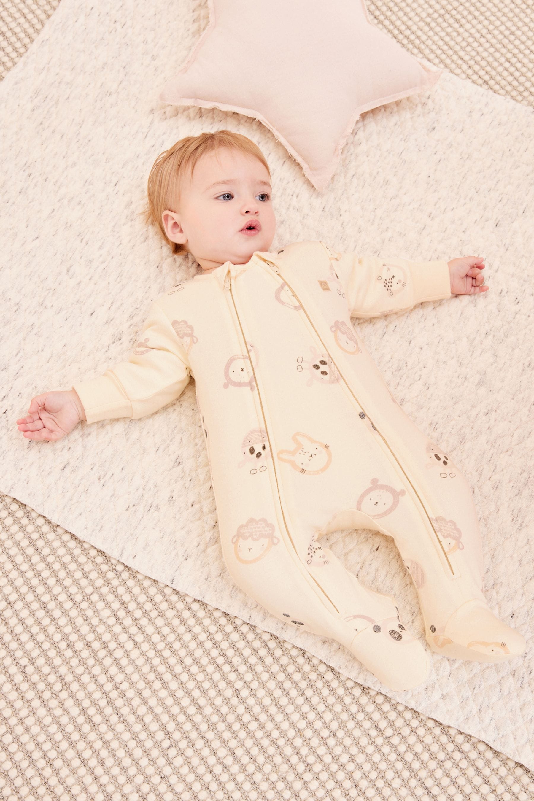 Ecru White 2.5 Tog Wadded Single Sleepsuit