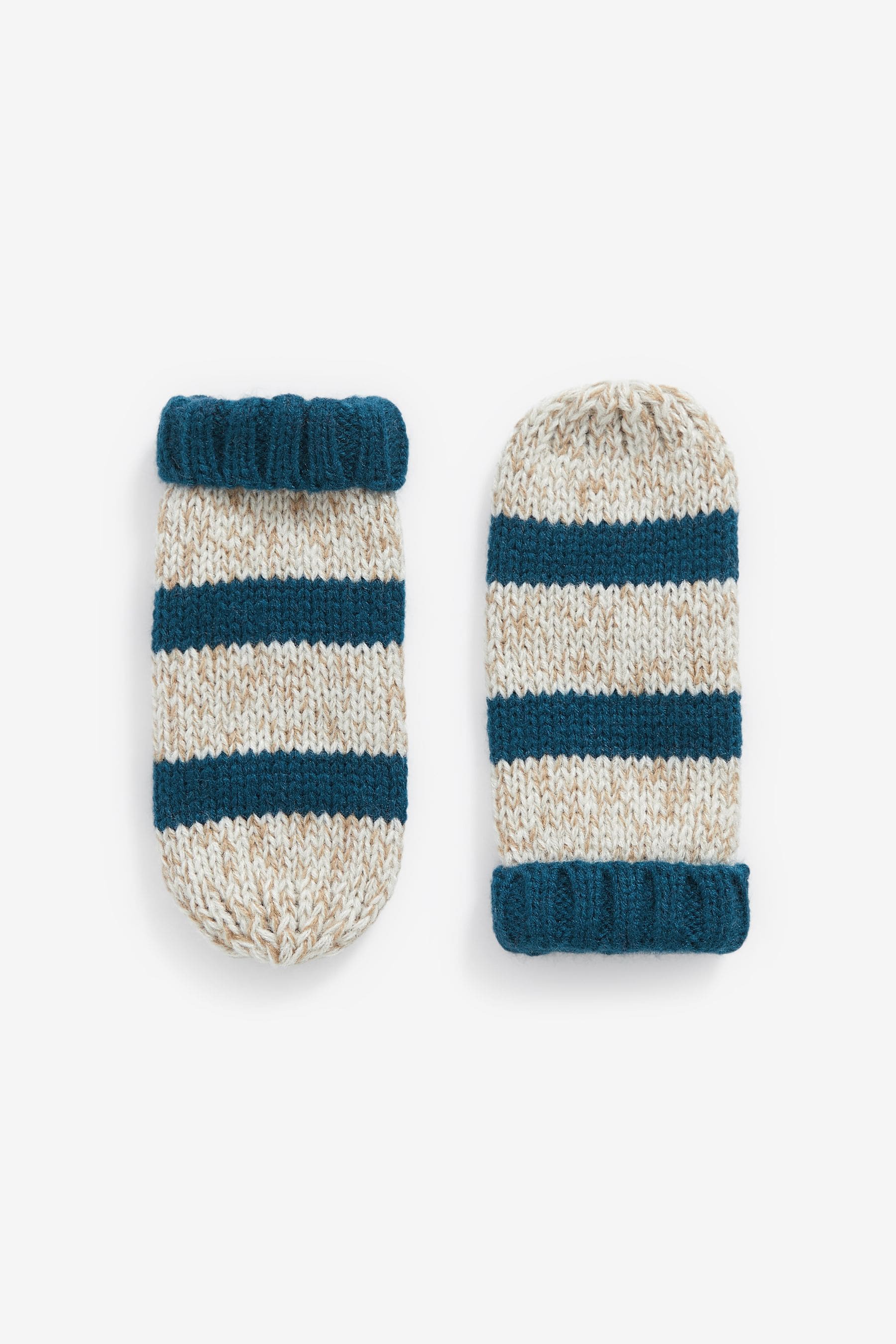 Blue/Ecru Tractor Hat and Mitten Set (3mths-10yrs)