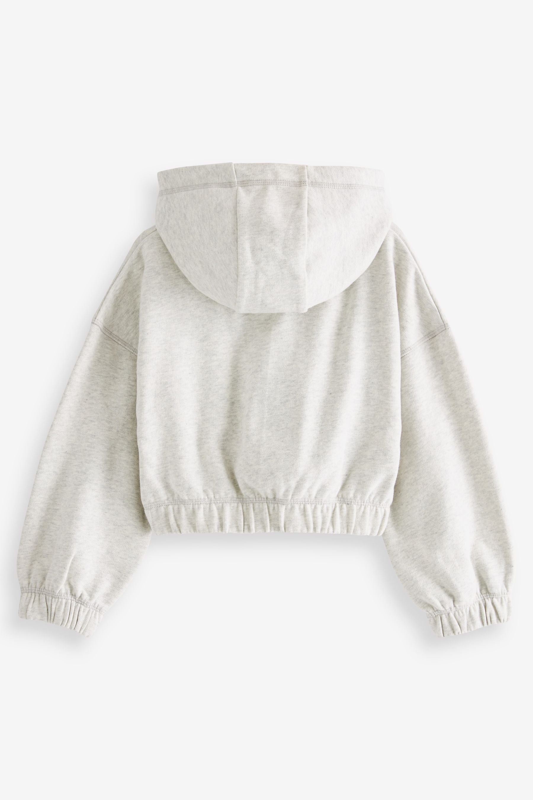 Grey Marl Cropped Drawstring Waist Hoodie (3-16yrs)