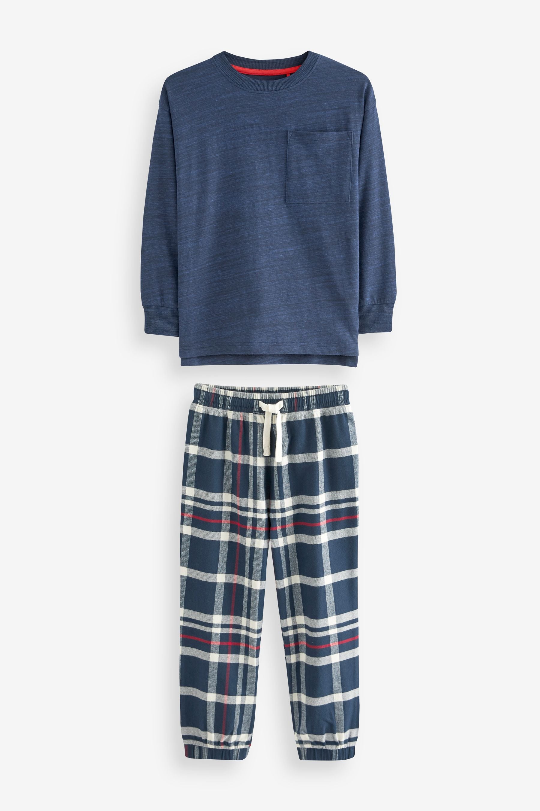 Blue Check Bottom Pyjamas (3-16yrs)