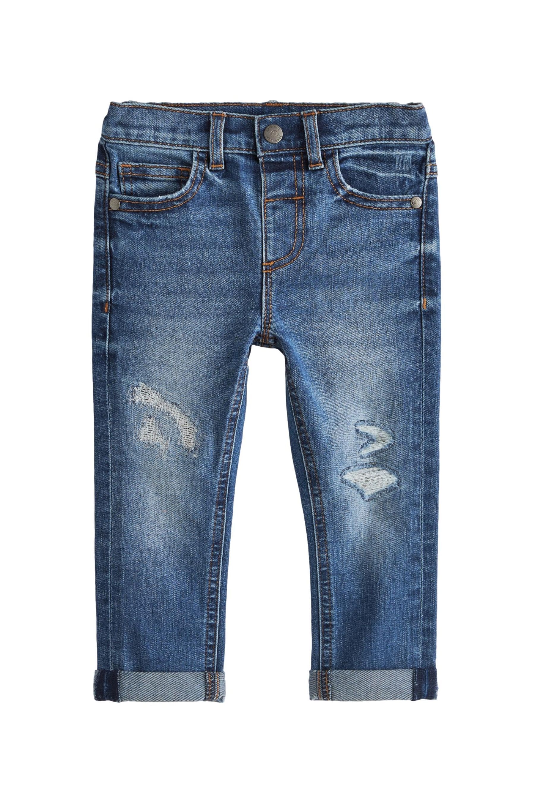 Mid Blue Denim Distressed Jeans (3mths-7yrs)