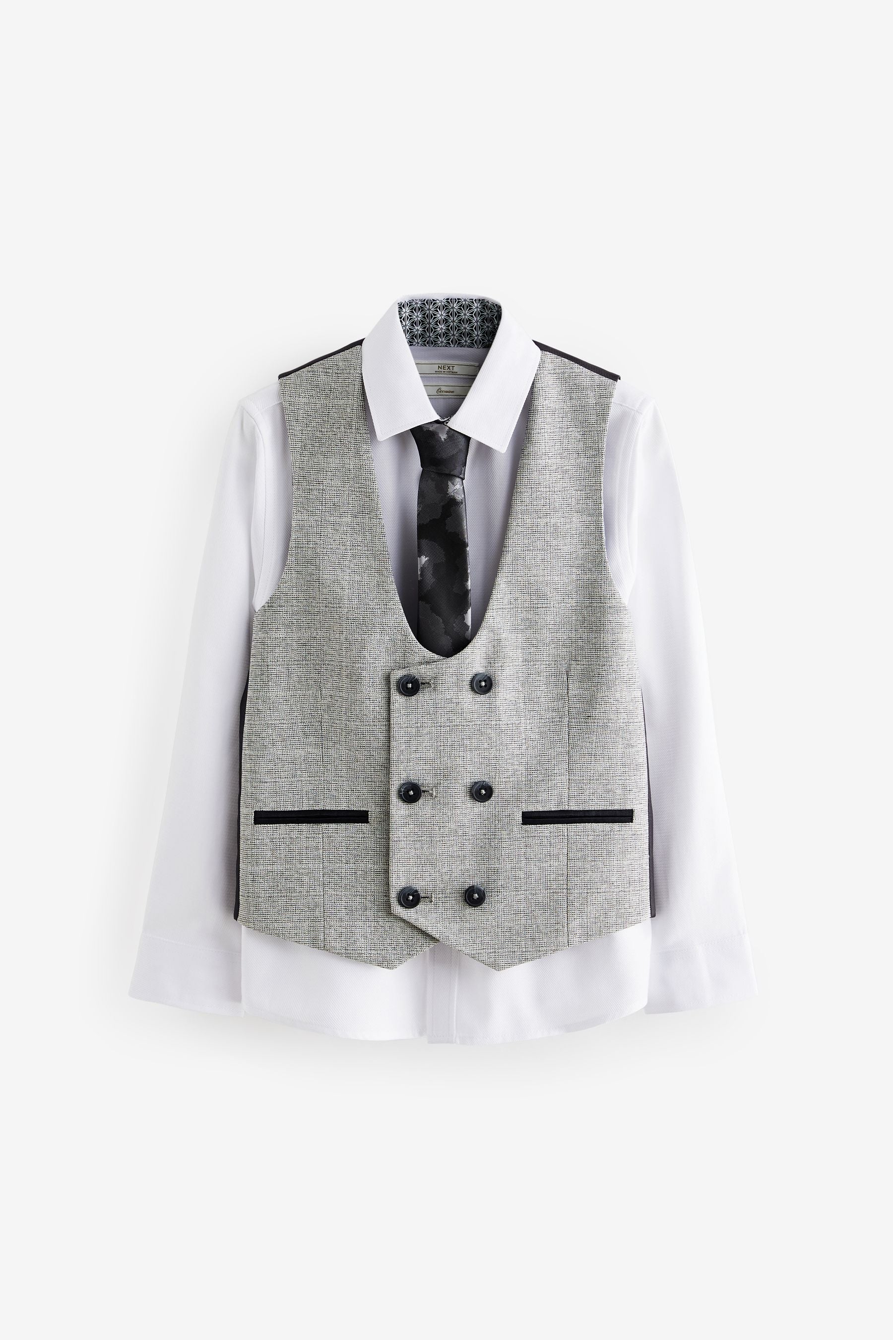 Grey /Ecru Check Waistcoat Set (12mths-16yrs)