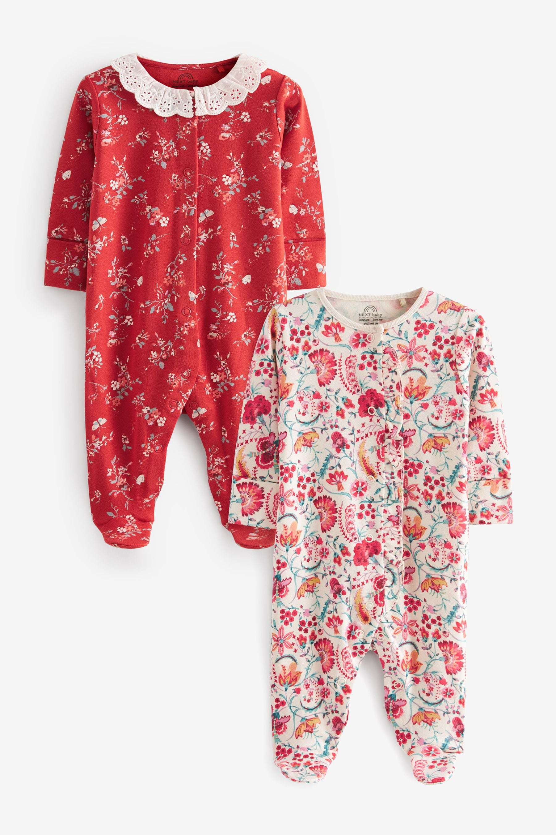 Red Baby Sleepsuits 2 Pack (0-18mths)