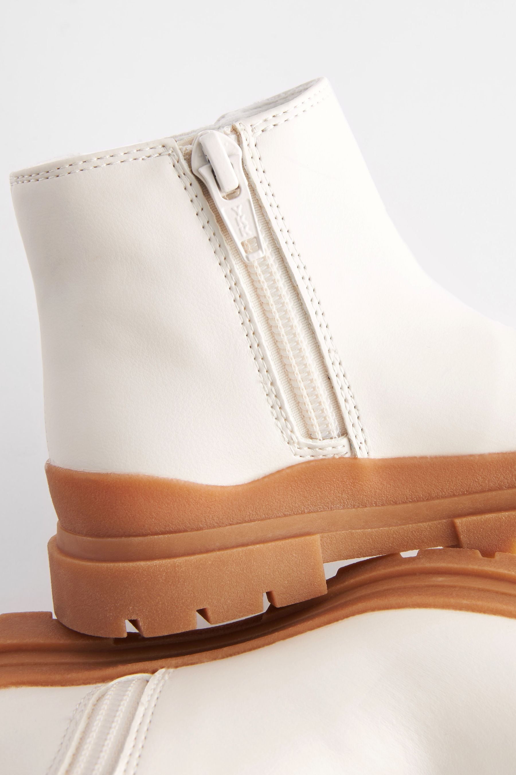 Bone White Chunky Sole Chelsea Boots