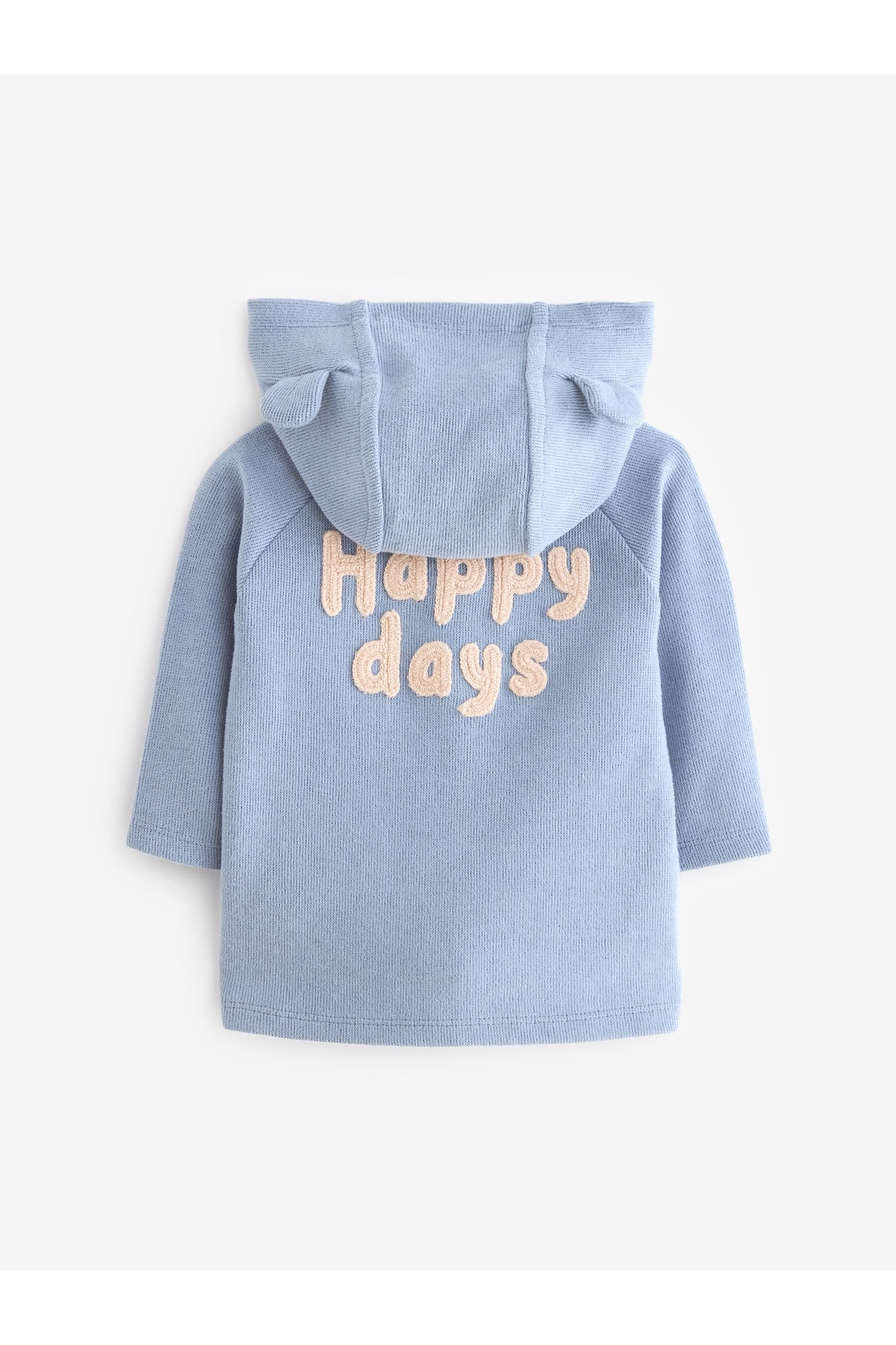 Blue Baby Soft Brushed Cotton Hooded Jacket (0mths-3yrs)