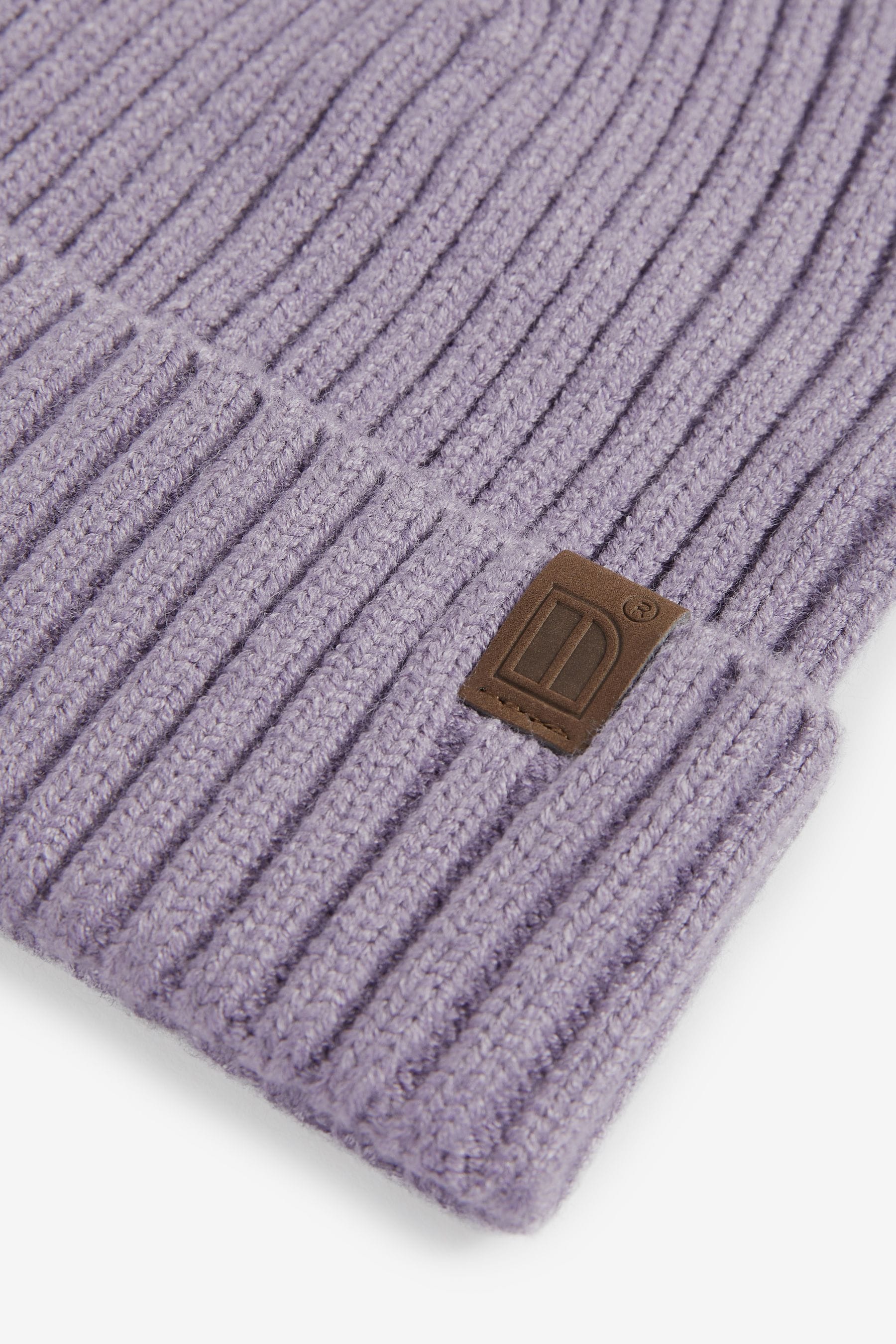 Mauve Purple Knitted Rib Beanie Hat (1-16yrs)