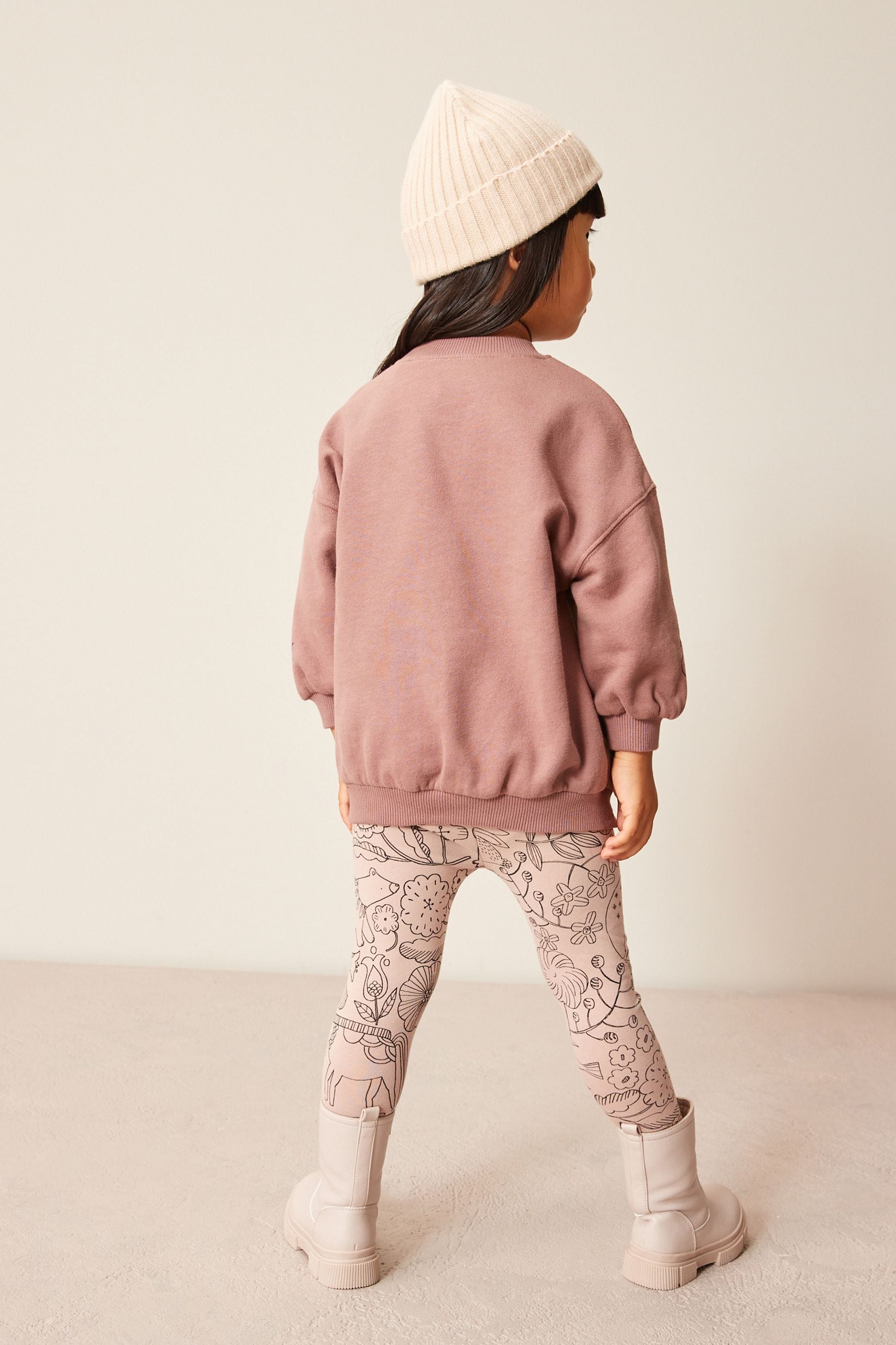 Brown Bunny Printed Sweatshirt and Leggings Set (3mths-7yrs)