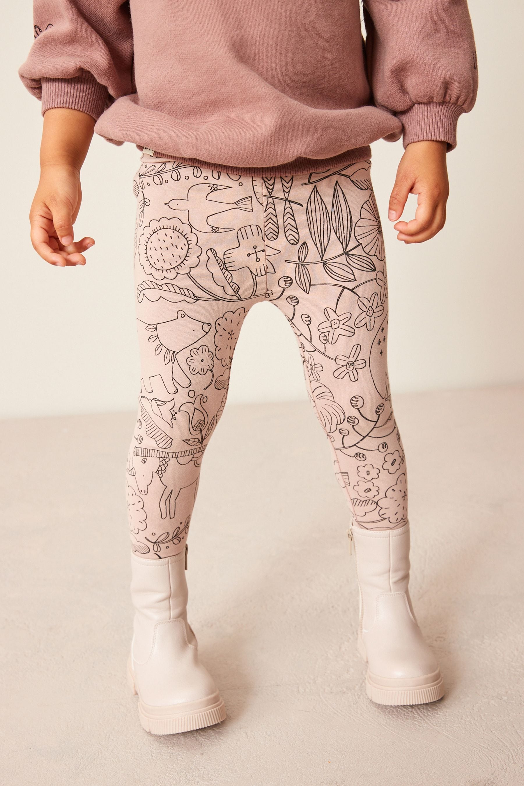 Brown Bunny Printed Sweatshirt and Leggings Set (3mths-7yrs)