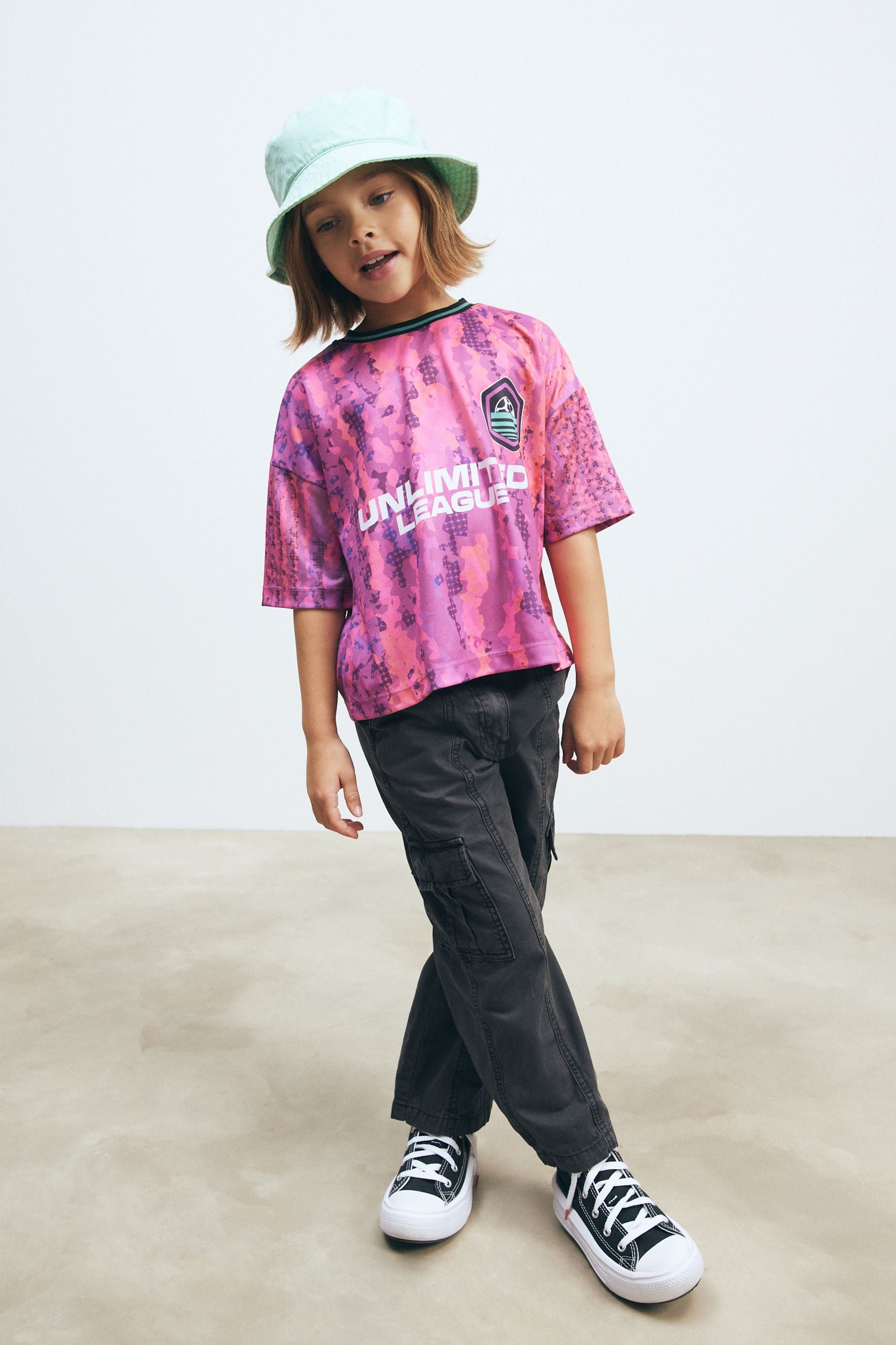 Bright Pink Football Top (3-12yrs)