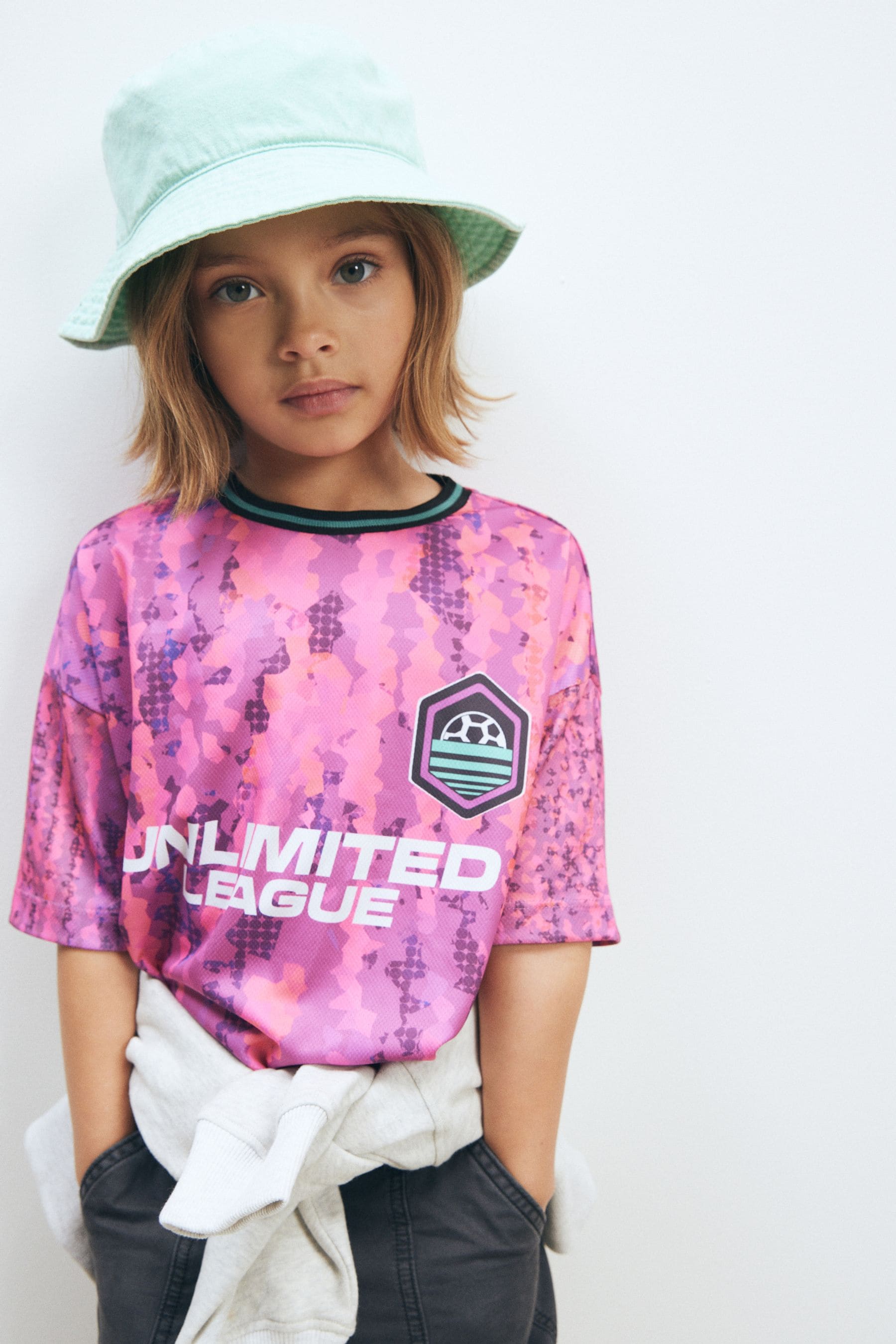 Bright Pink Football Top (3-12yrs)